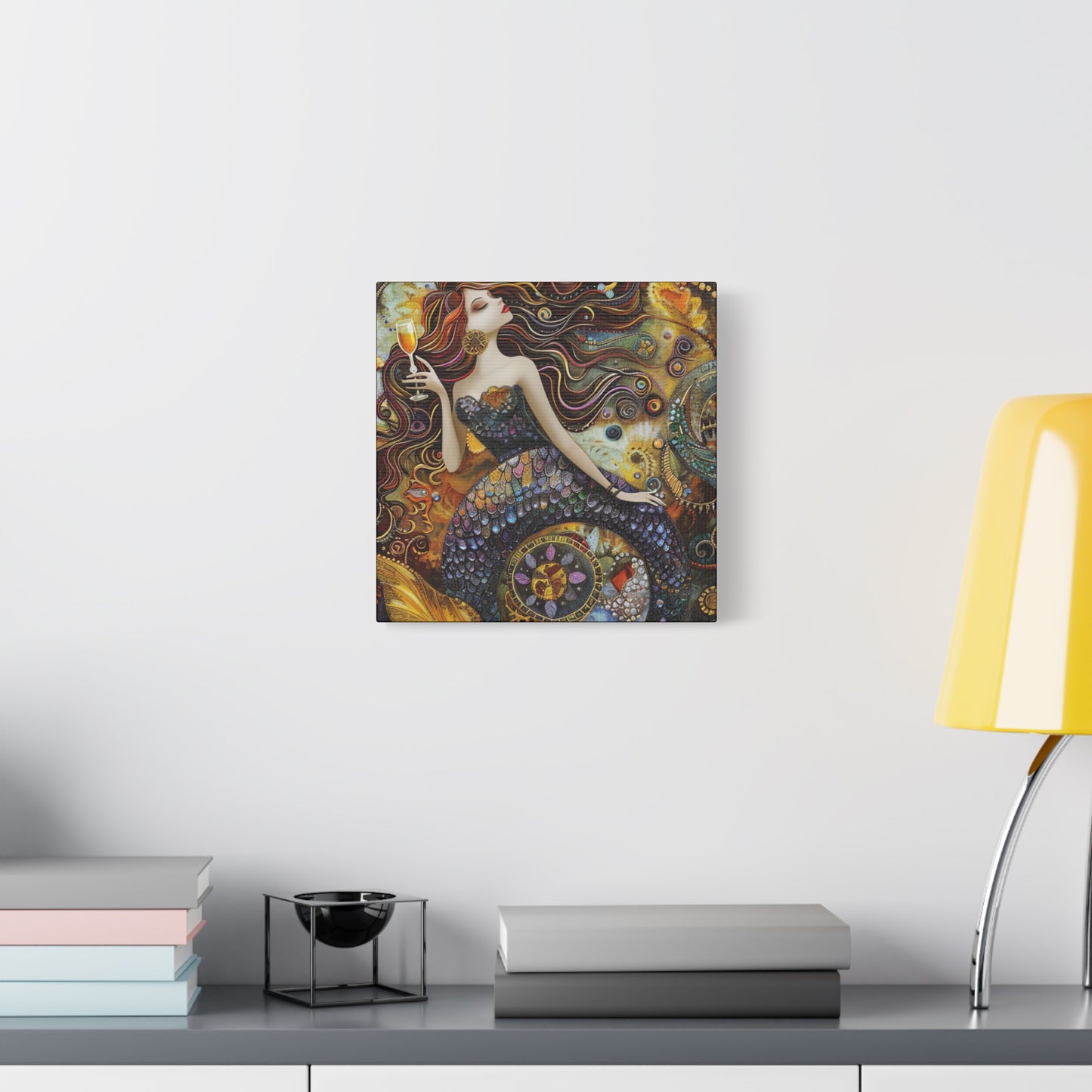 Mermaid Art Canvas, Relaxing Home Decor, Whimsical Wall Art, Unique Gift, Fantasy Artwork
