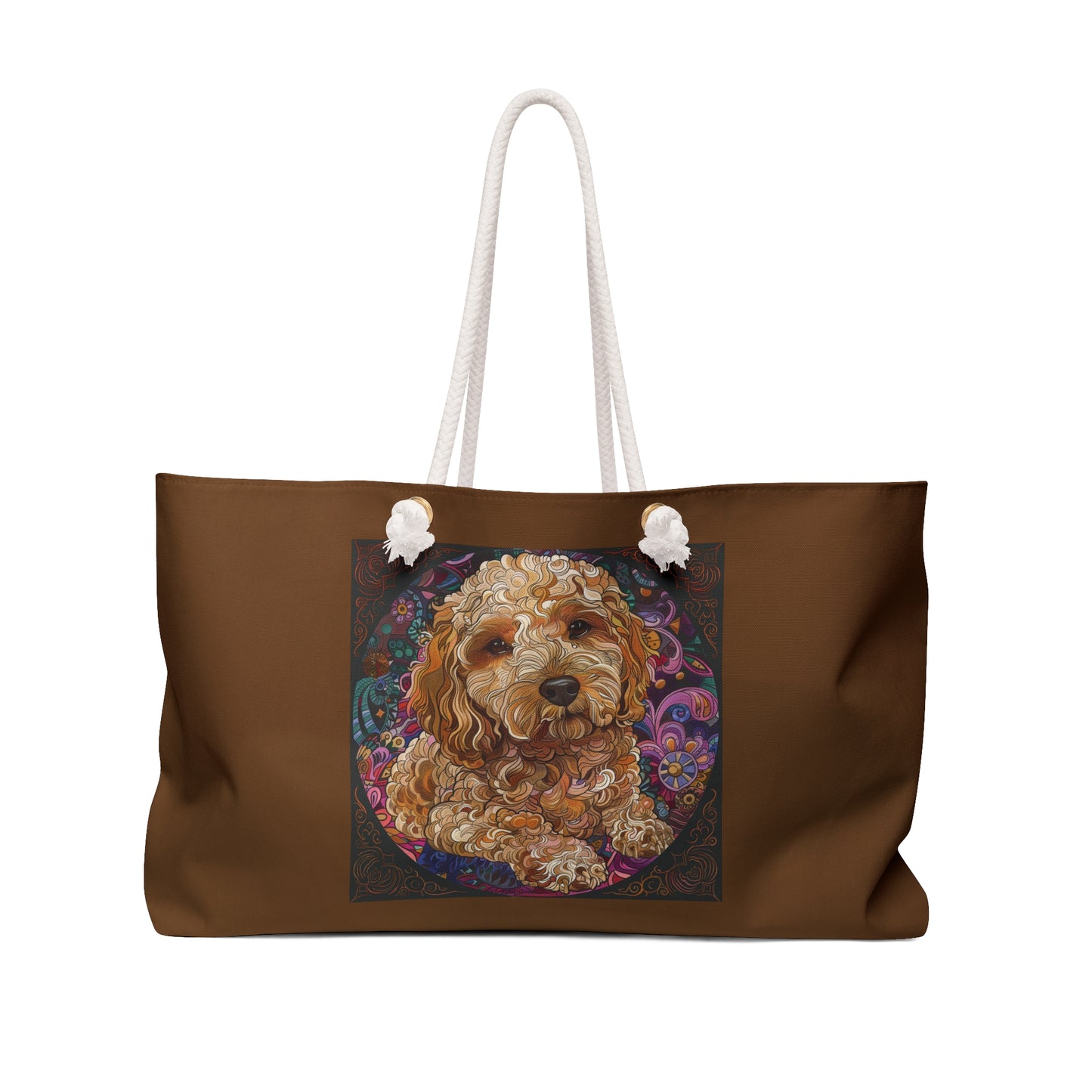Doodle Weekender Bag, Pet Travel Tote, Floral Dog Design Bag, Stylish Weekend Getaway Bag, Gift for Dog Owners