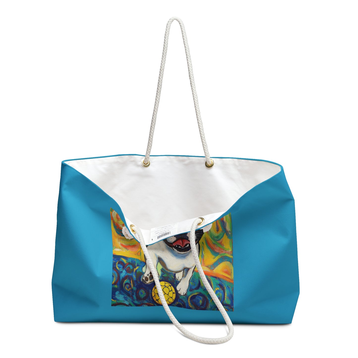 Pickle Ball Boston Terrier Art Weekender Bag, Pet Lover's Tote, Beach Bag, Travel Duffel, Unique Dog Owner Gift, Colorful Canvas Bag