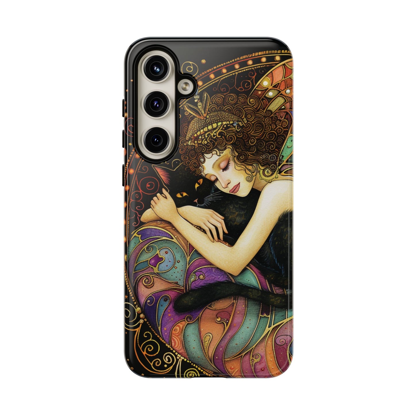 Artistic Phone Case for Cat Lovers, Tough Cases with Enchanting Design, Unique Gift for Birthdays, Holidays, and Celebrations