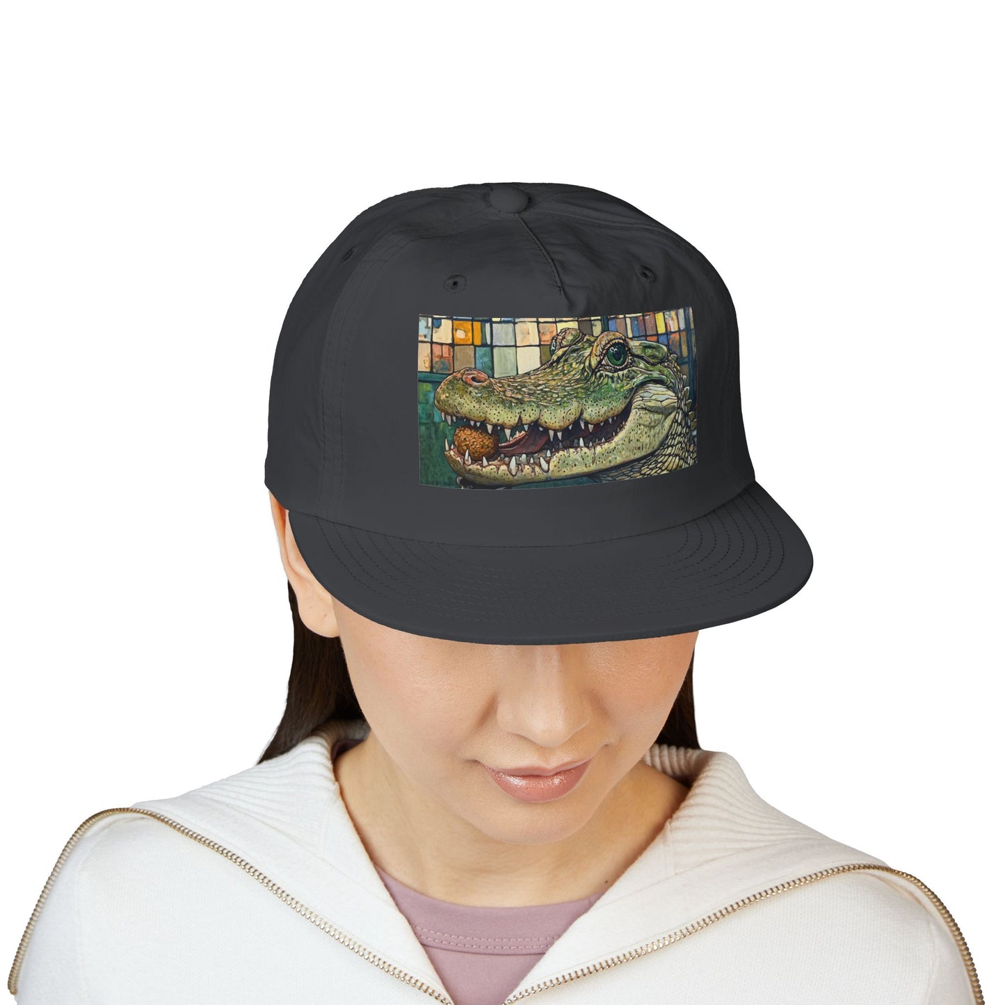 Alligator Bites Surf Cap, Beach Hat, Summer Accessory, Cute Gift, Outdoor Recreation, Unique Beach Style