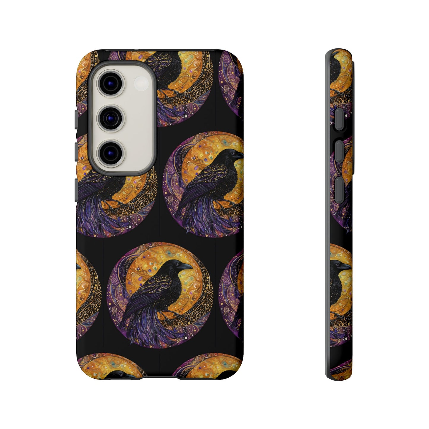 Raven Celestial Phone Case, Astrological Gift, Bird Lover Accessory, Tough Phone Cover, Gothic Aesthetic, Halloween Tech Decor