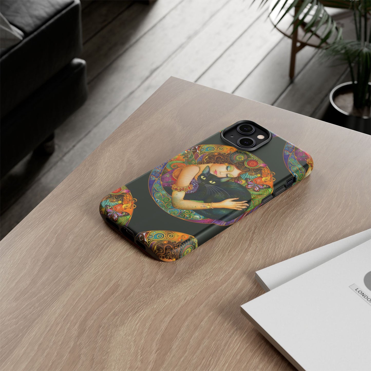 Tough Cases Phone Case, Colorful Protective Cover for Cat Lovers, Trendy Gift for Birthdays, Unique Art Phone Accessories