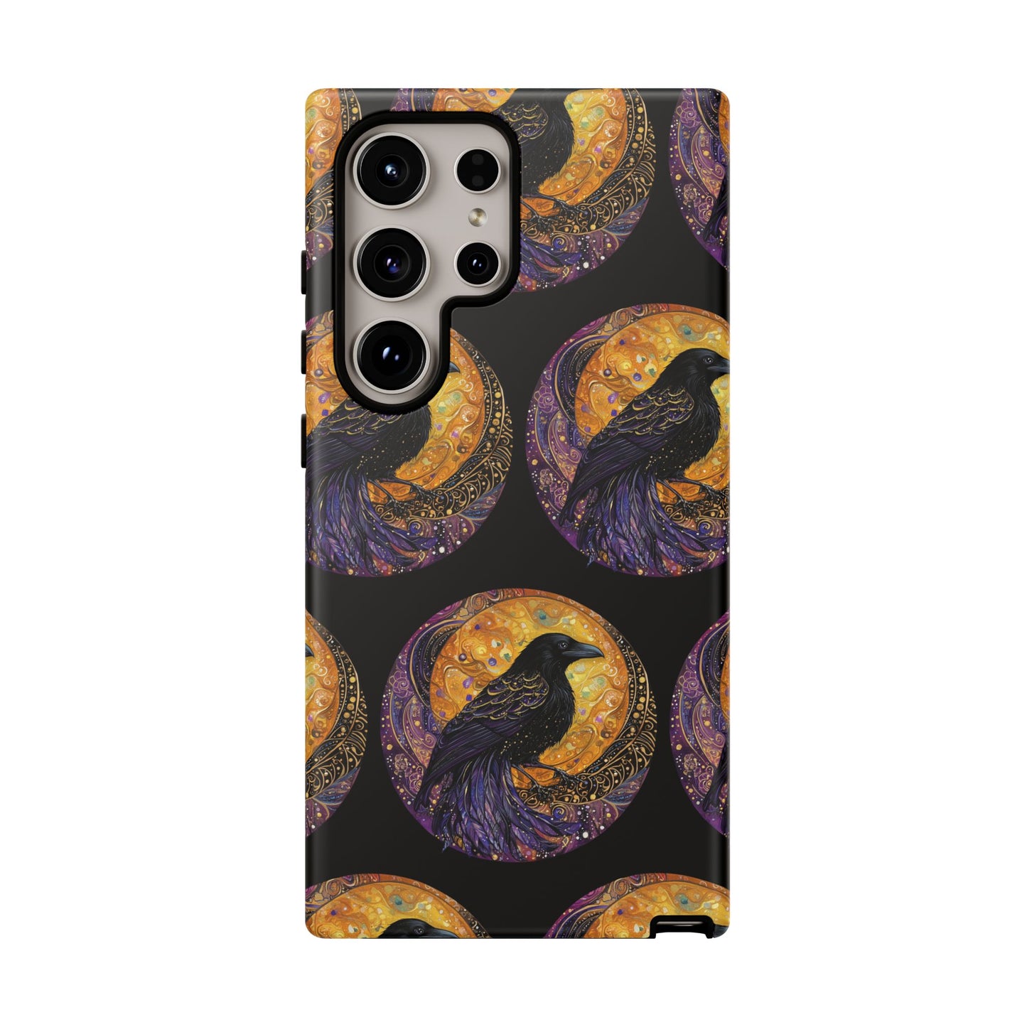 Raven Celestial Phone Case, Astrological Gift, Bird Lover Accessory, Tough Phone Cover, Gothic Aesthetic, Halloween Tech Decor