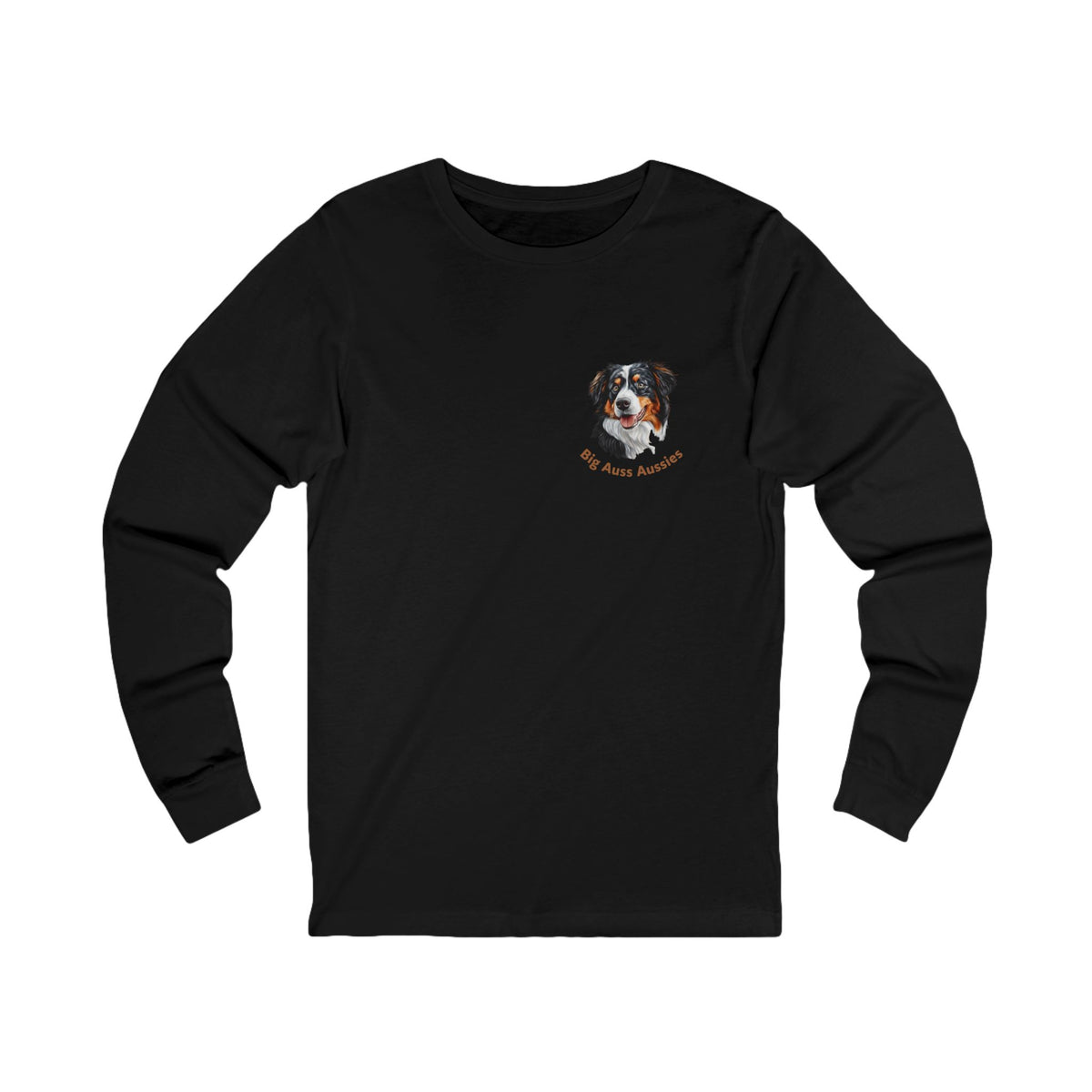 Big Auss Aussie Long Sleeve Tee, Unisex Jersey T-Shirt Tri Color Australian Shepherd