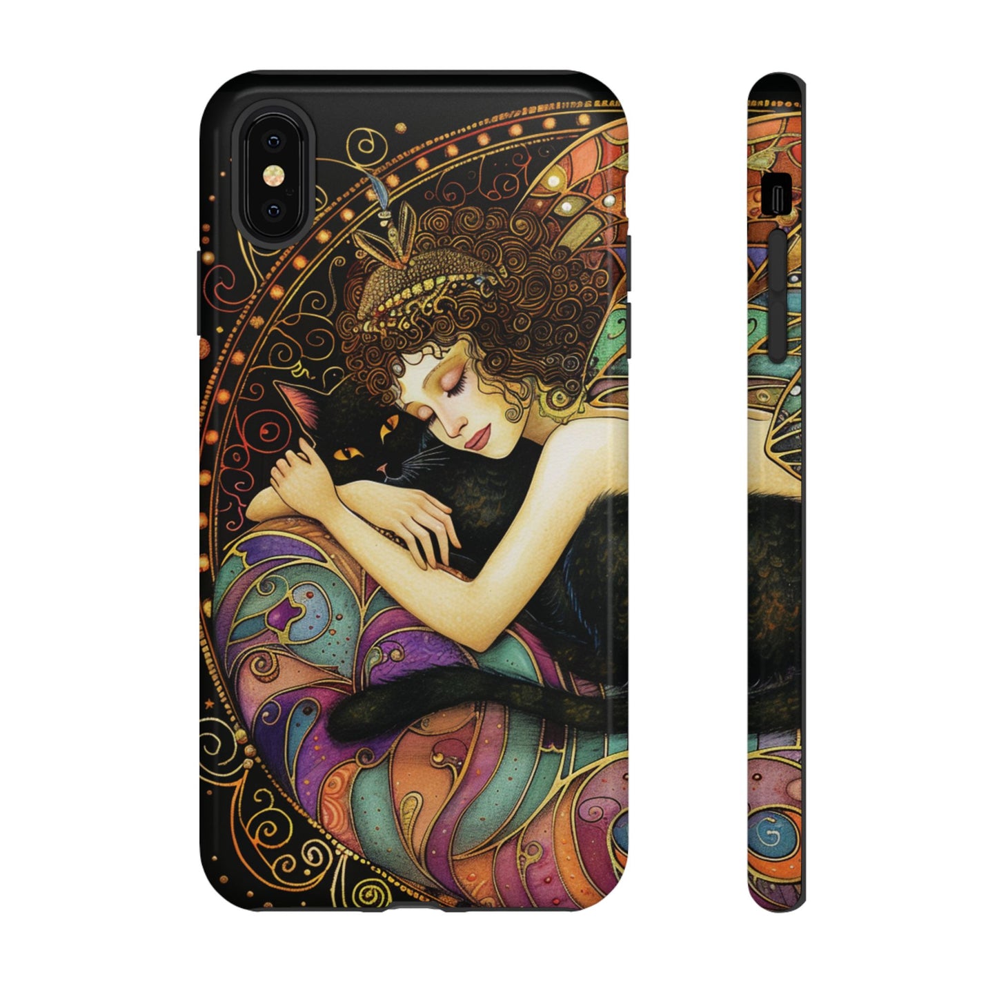 Artistic Phone Case for Cat Lovers, Tough Cases with Enchanting Design, Unique Gift for Birthdays, Holidays, and Celebrations