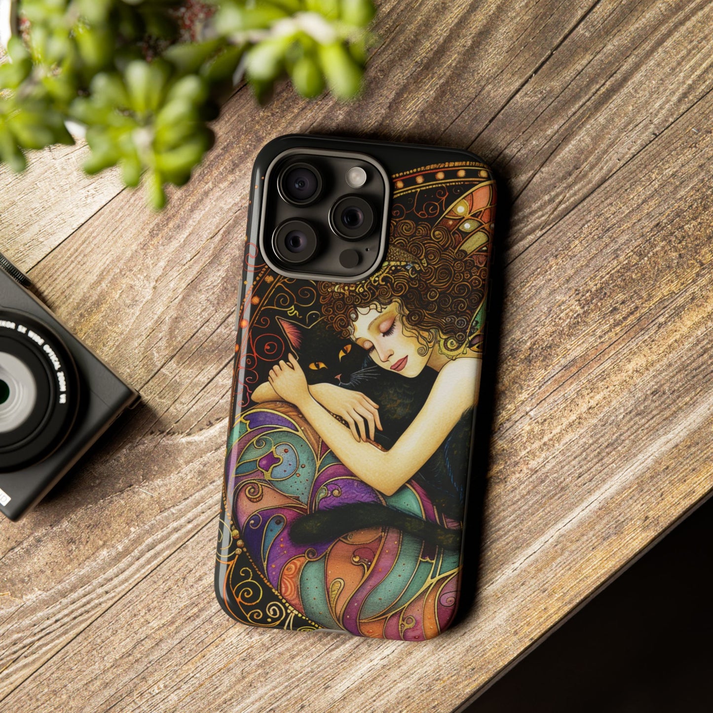 Artistic Phone Case for Cat Lovers, Tough Cases with Enchanting Design, Unique Gift for Birthdays, Holidays, and Celebrations
