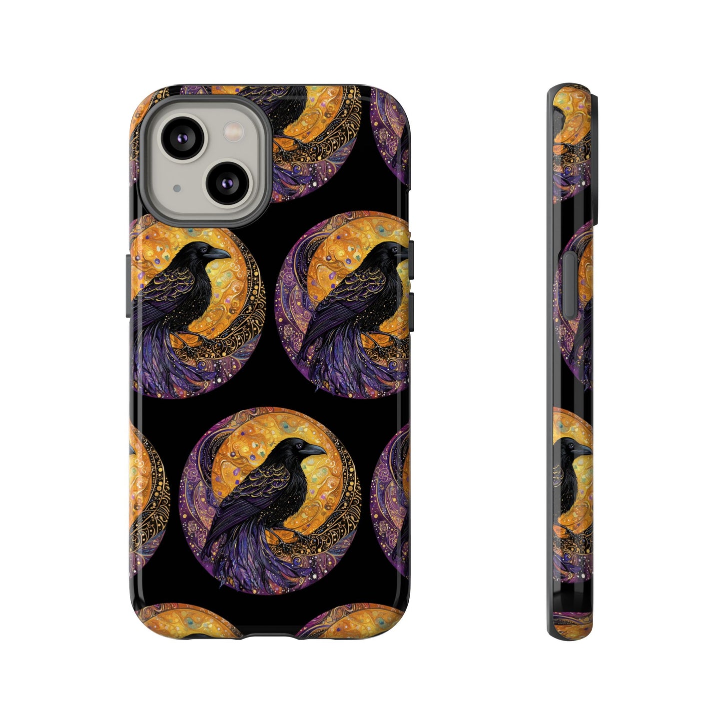 Raven Celestial Phone Case, Astrological Gift, Bird Lover Accessory, Tough Phone Cover, Gothic Aesthetic, Halloween Tech Decor