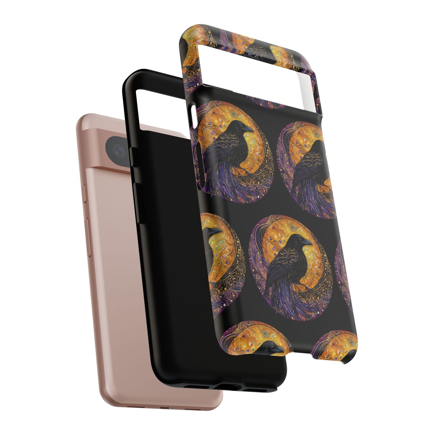 Raven Celestial Phone Case, Astrological Gift, Bird Lover Accessory, Tough Phone Cover, Gothic Aesthetic, Halloween Tech Decor