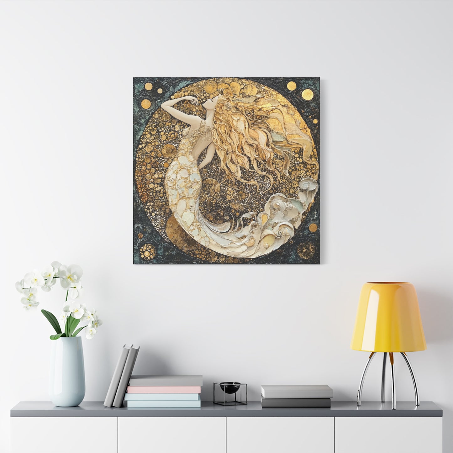 Elegant Mermaid Canvas Art, Home Decor, Wall Art, Gift for Her, Coastal Vibes, Housewarming Gift