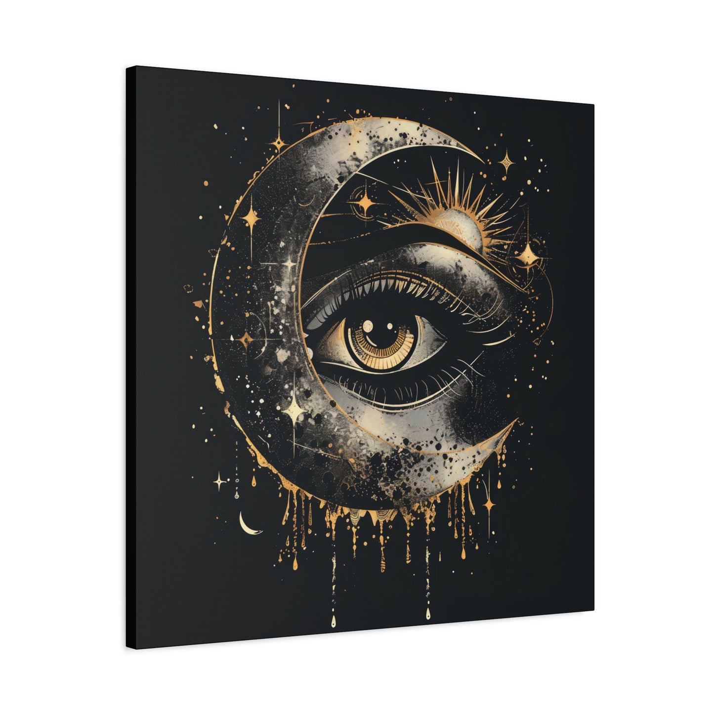 Celestial Eye Canvas Art Print, Mystic Moon Artwork, Astrology Decor, Spiritual Wall Art, Gift for Astronomers