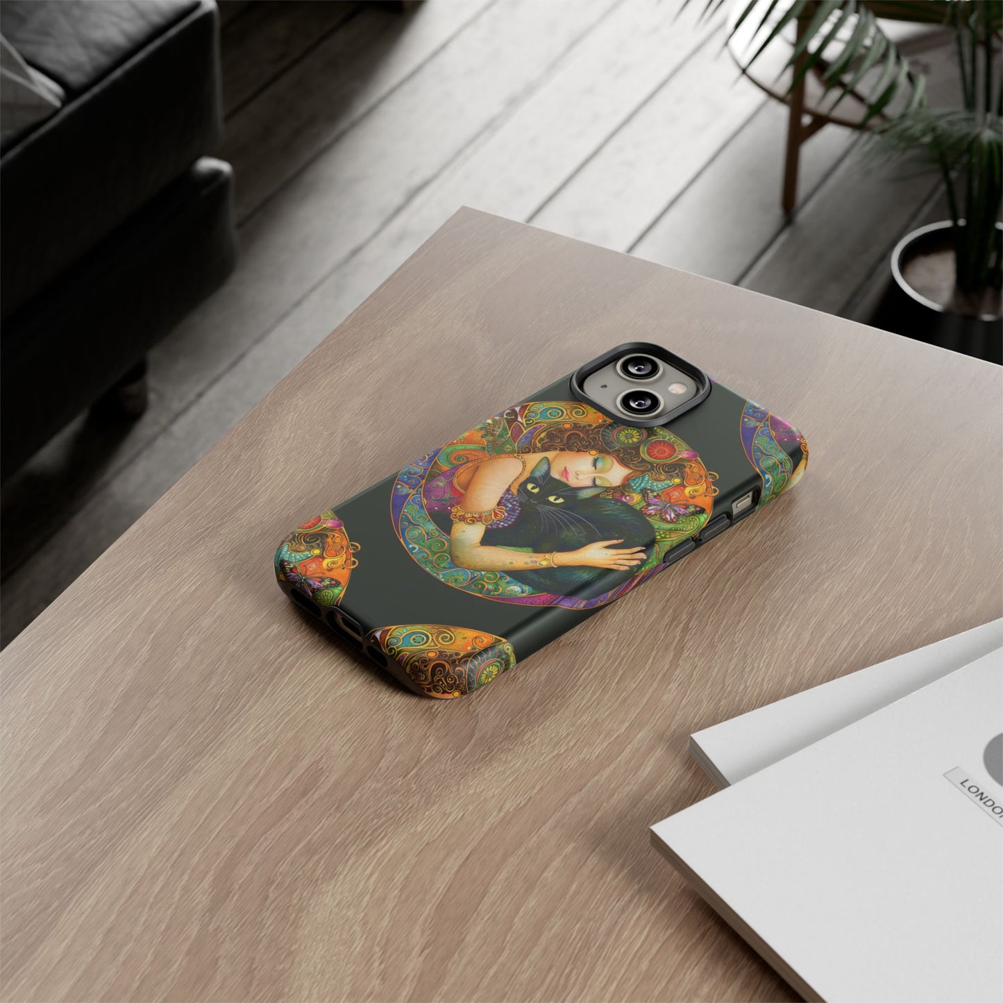 Tough Cases Phone Case, Colorful Protective Cover for Cat Lovers, Trendy Gift for Birthdays, Unique Art Phone Accessories