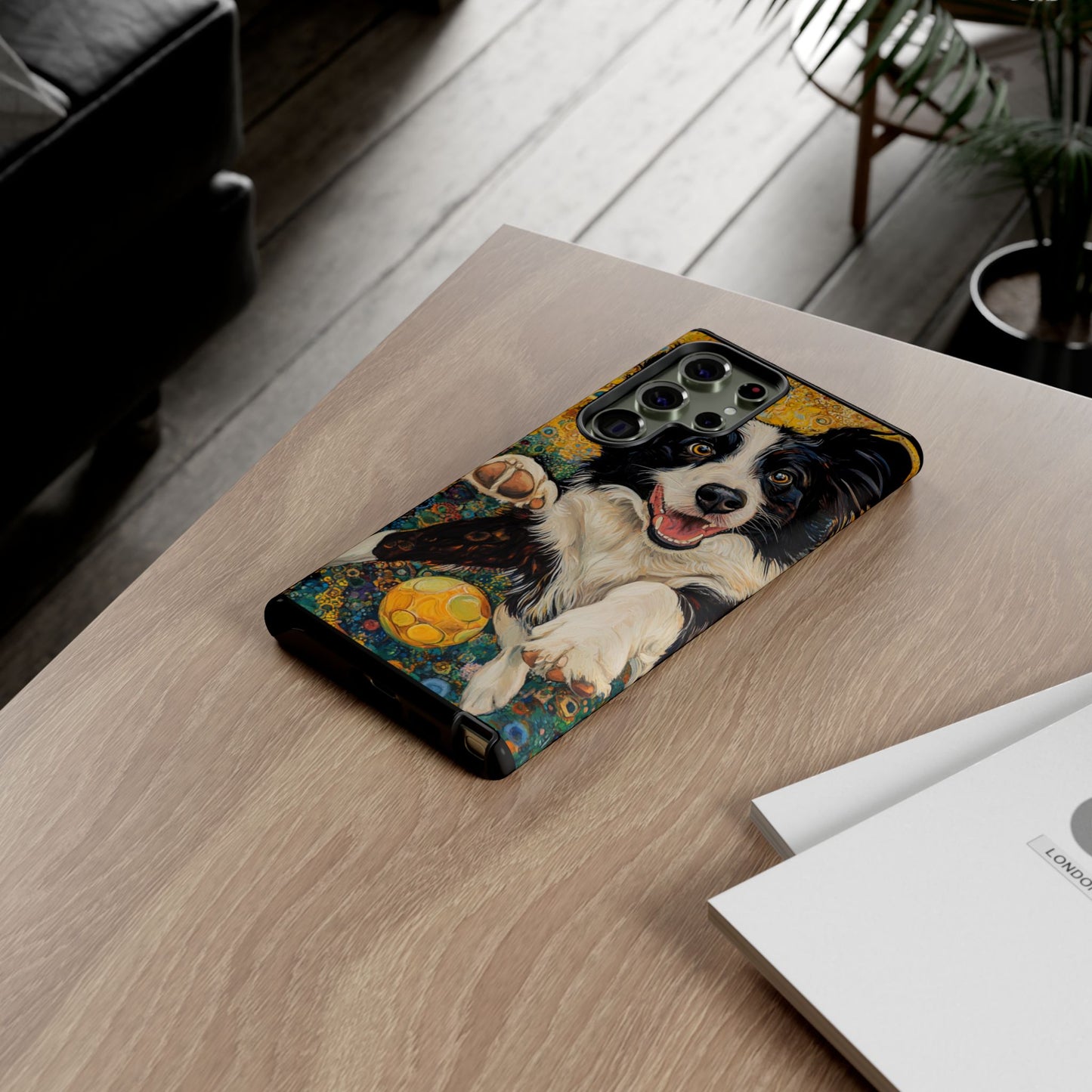 Border Collie Phone Case, Tough Cases, Pet Gifts, Customized Dog Accessories, Dog Mom Gift, Colorful Animal Artwork