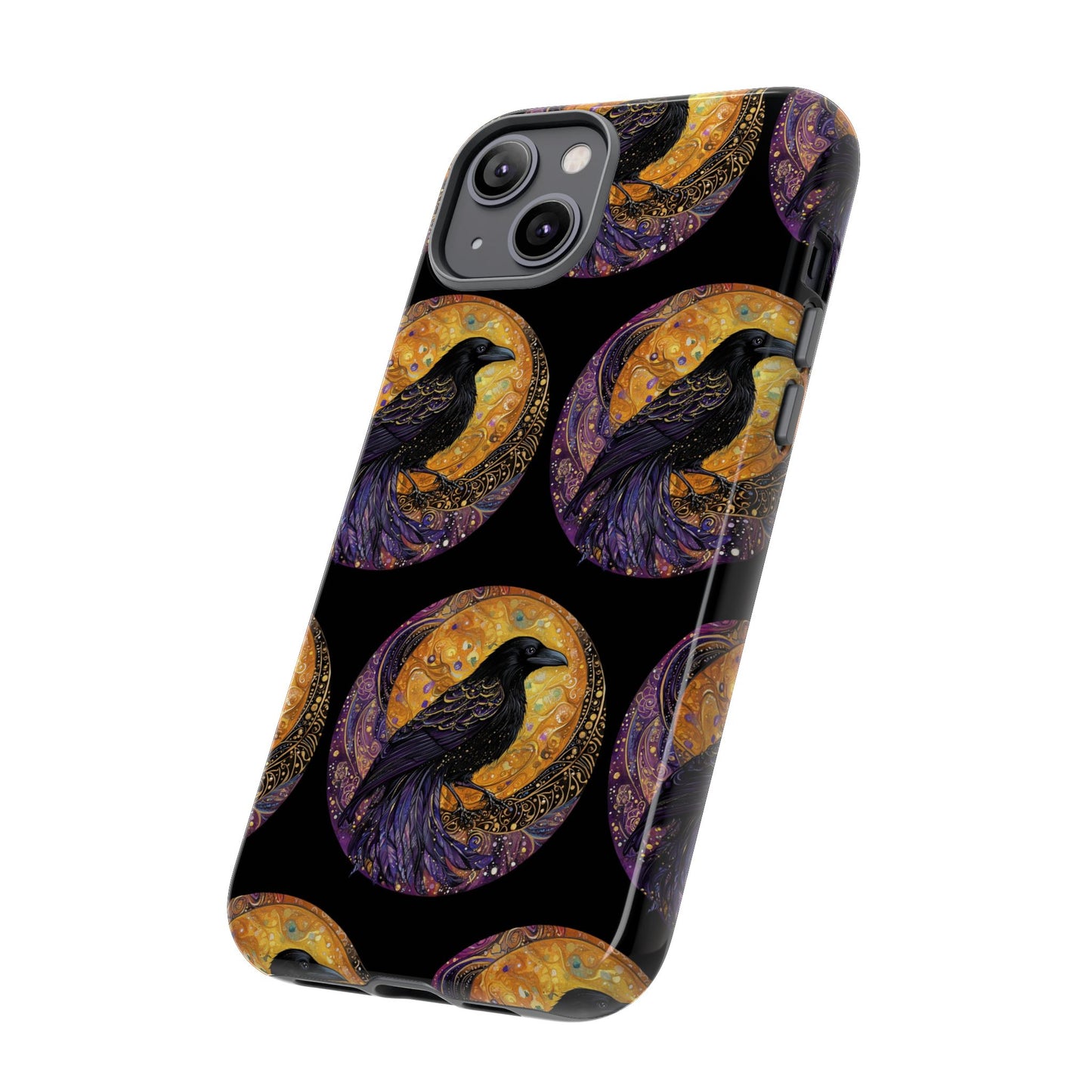 Raven Celestial Phone Case, Astrological Gift, Bird Lover Accessory, Tough Phone Cover, Gothic Aesthetic, Halloween Tech Decor