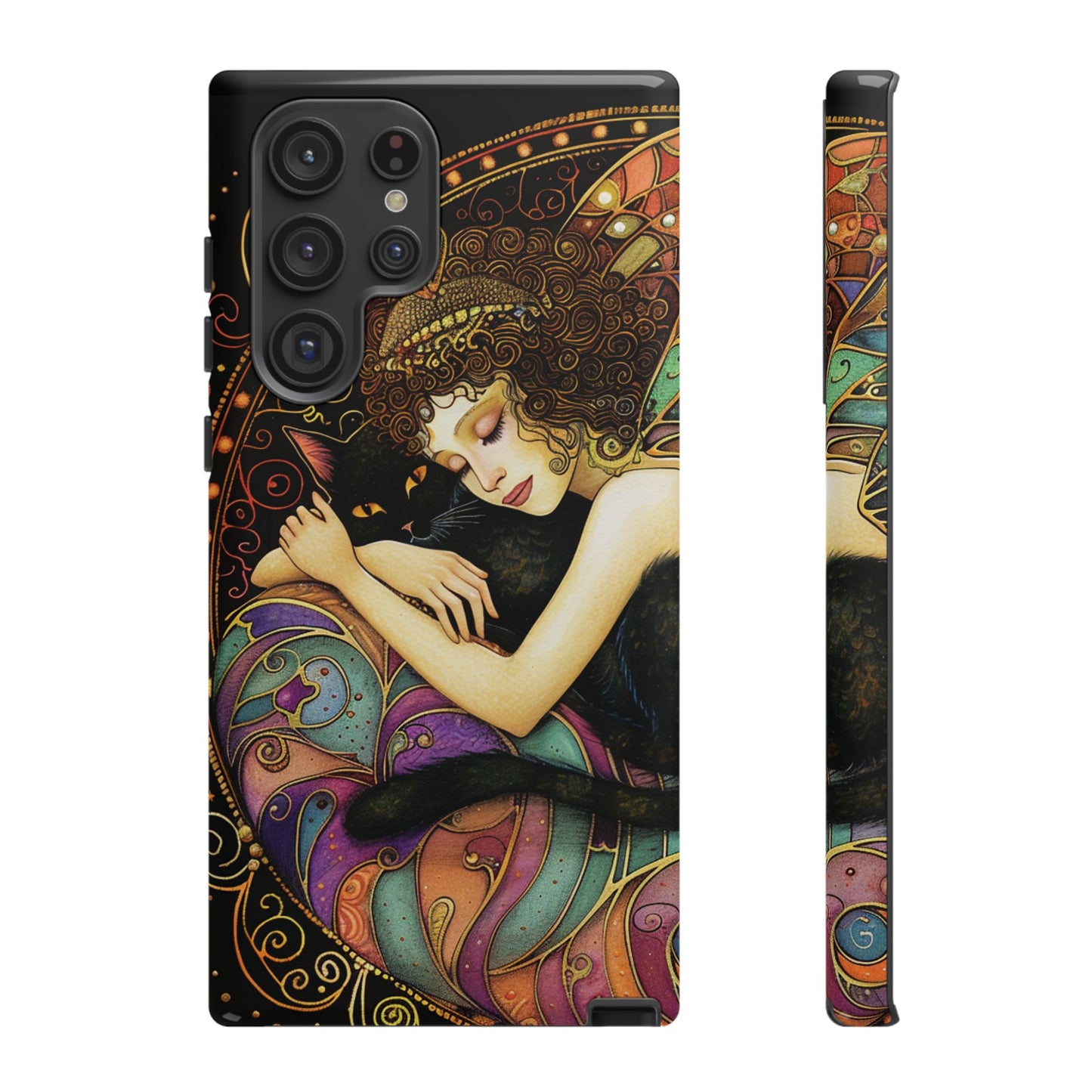 Artistic Phone Case for Cat Lovers, Tough Cases with Enchanting Design, Unique Gift for Birthdays, Holidays, and Celebrations