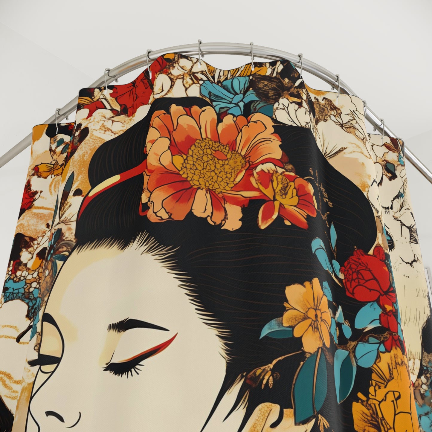 Geisha Cat Shower Curtain