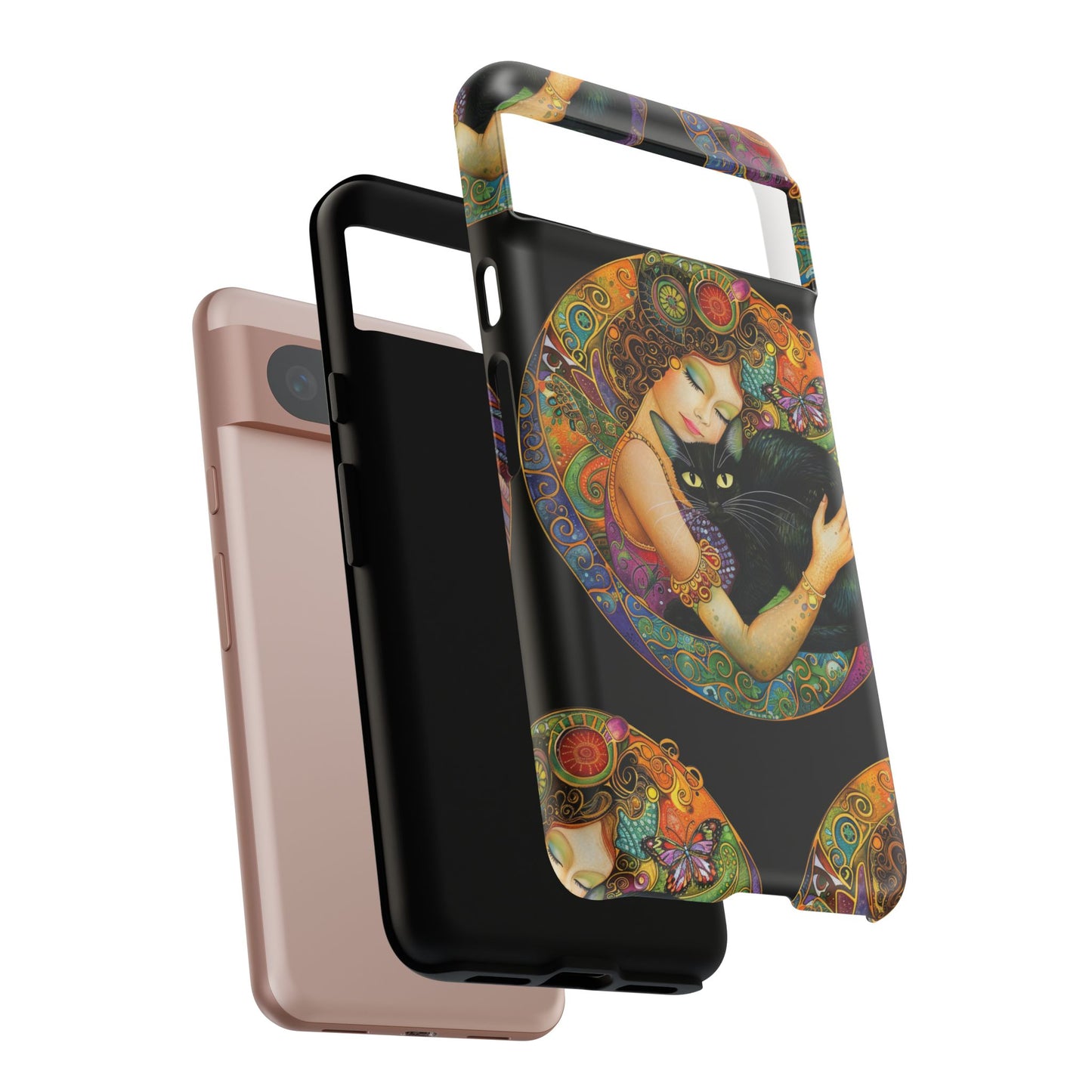 Tough Cases Phone Case, Colorful Protective Cover for Cat Lovers, Trendy Gift for Birthdays, Unique Art Phone Accessories