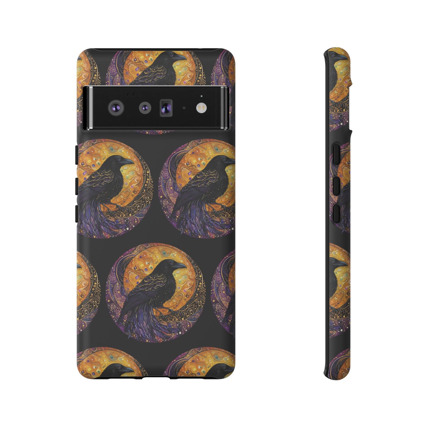 Raven Celestial Phone Case, Astrological Gift, Bird Lover Accessory, Tough Phone Cover, Gothic Aesthetic, Halloween Tech Decor