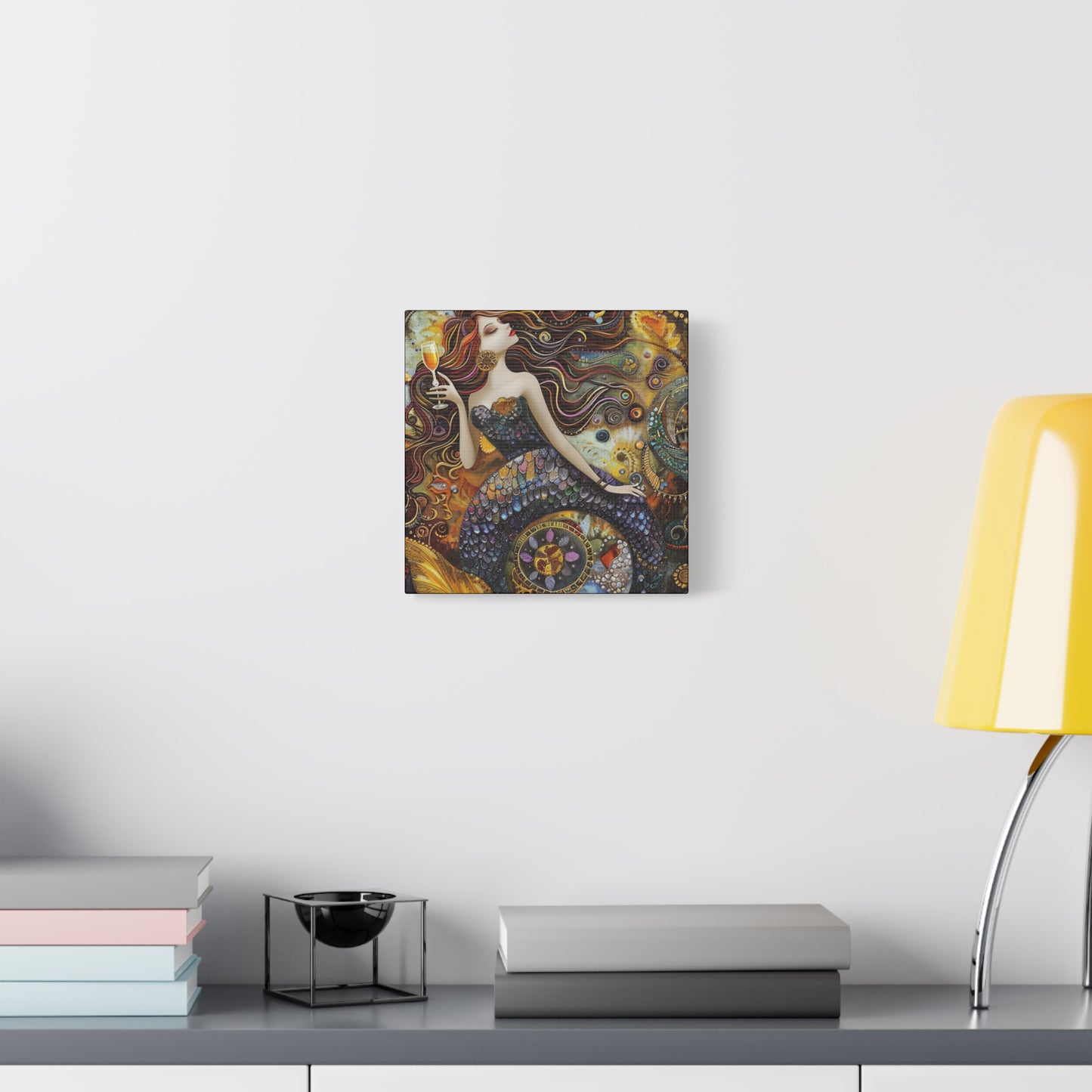 Mermaid Art Canvas, Relaxing Home Decor, Whimsical Wall Art, Unique Gift, Fantasy Artwork