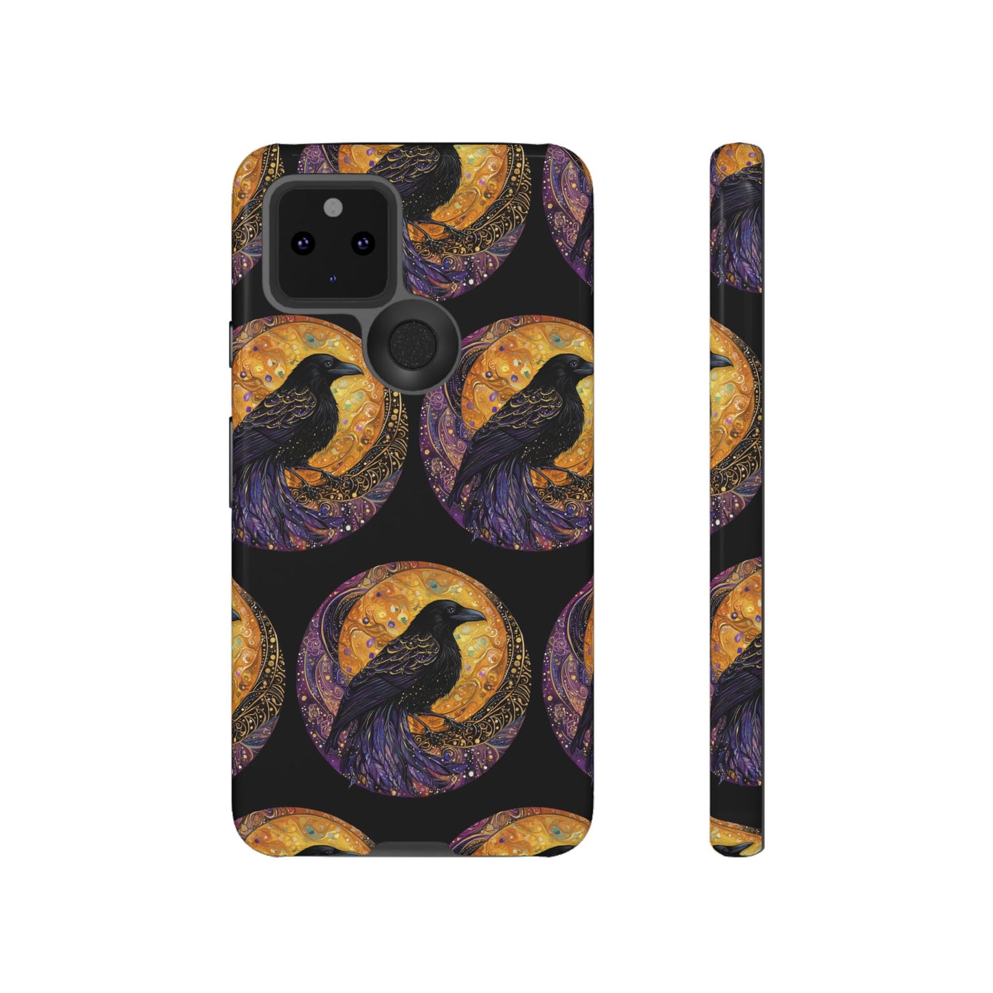 Raven Celestial Phone Case, Astrological Gift, Bird Lover Accessory, Tough Phone Cover, Gothic Aesthetic, Halloween Tech Decor