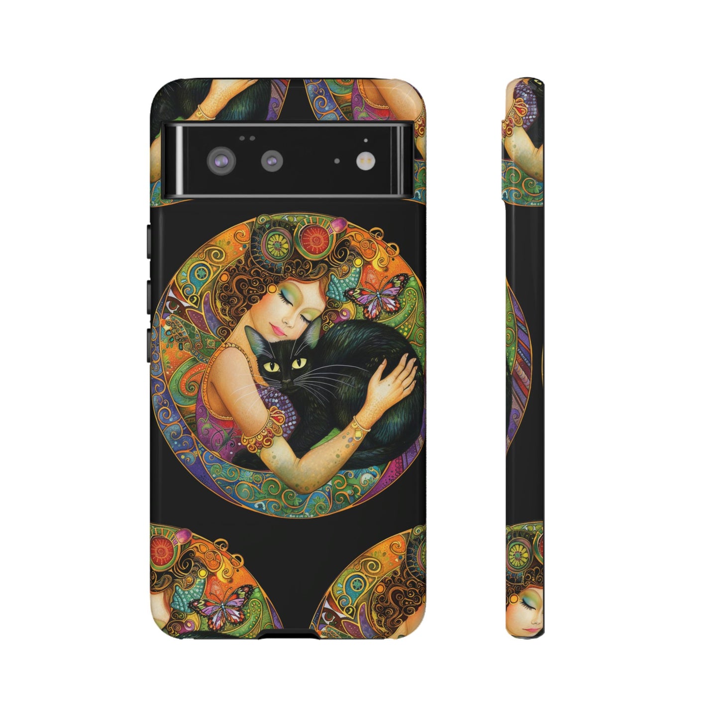 Tough Cases Phone Case, Colorful Protective Cover for Cat Lovers, Trendy Gift for Birthdays, Unique Art Phone Accessories