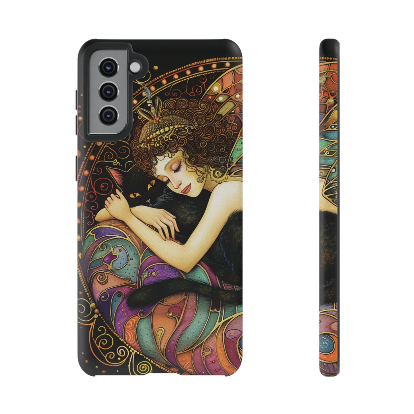 Artistic Phone Case for Cat Lovers, Tough Cases with Enchanting Design, Unique Gift for Birthdays, Holidays, and Celebrations