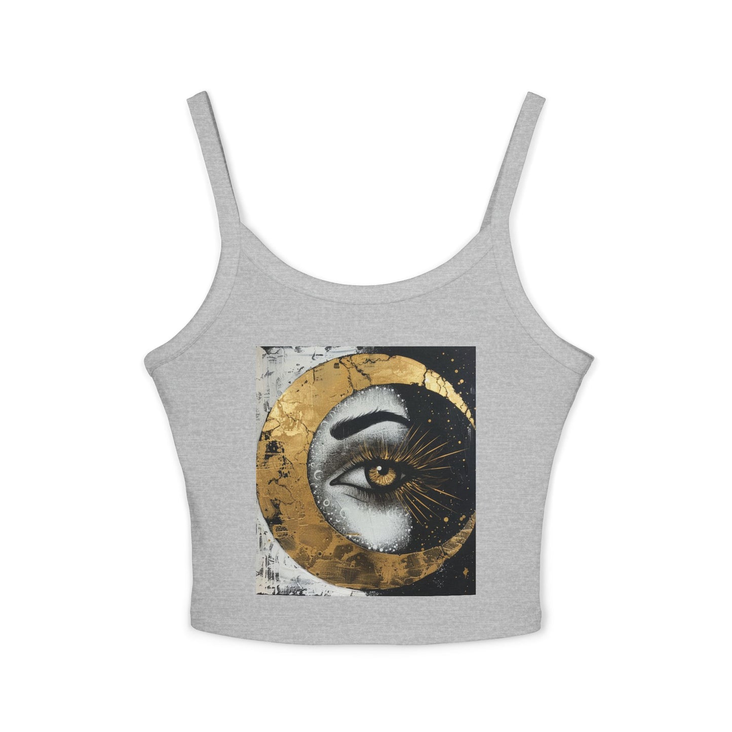 Mystic Eye Women's Spaghetti Strap Tank Top, Boho Style Summer Top, Casual Wear, Festival Fashion, Art-Inspired Clothing
