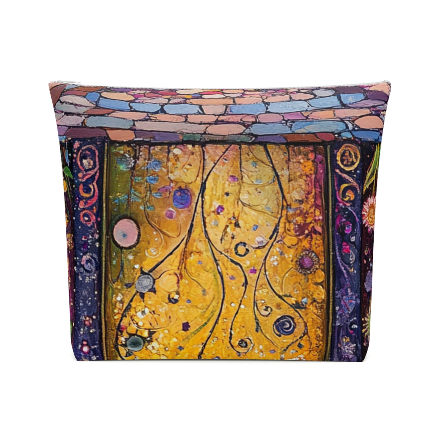 Fairy Door Artistic Cotton Cosmetic Bag, Makeup Organizer, Travel Pouch, Gift for Her, Boho Style Accessories
