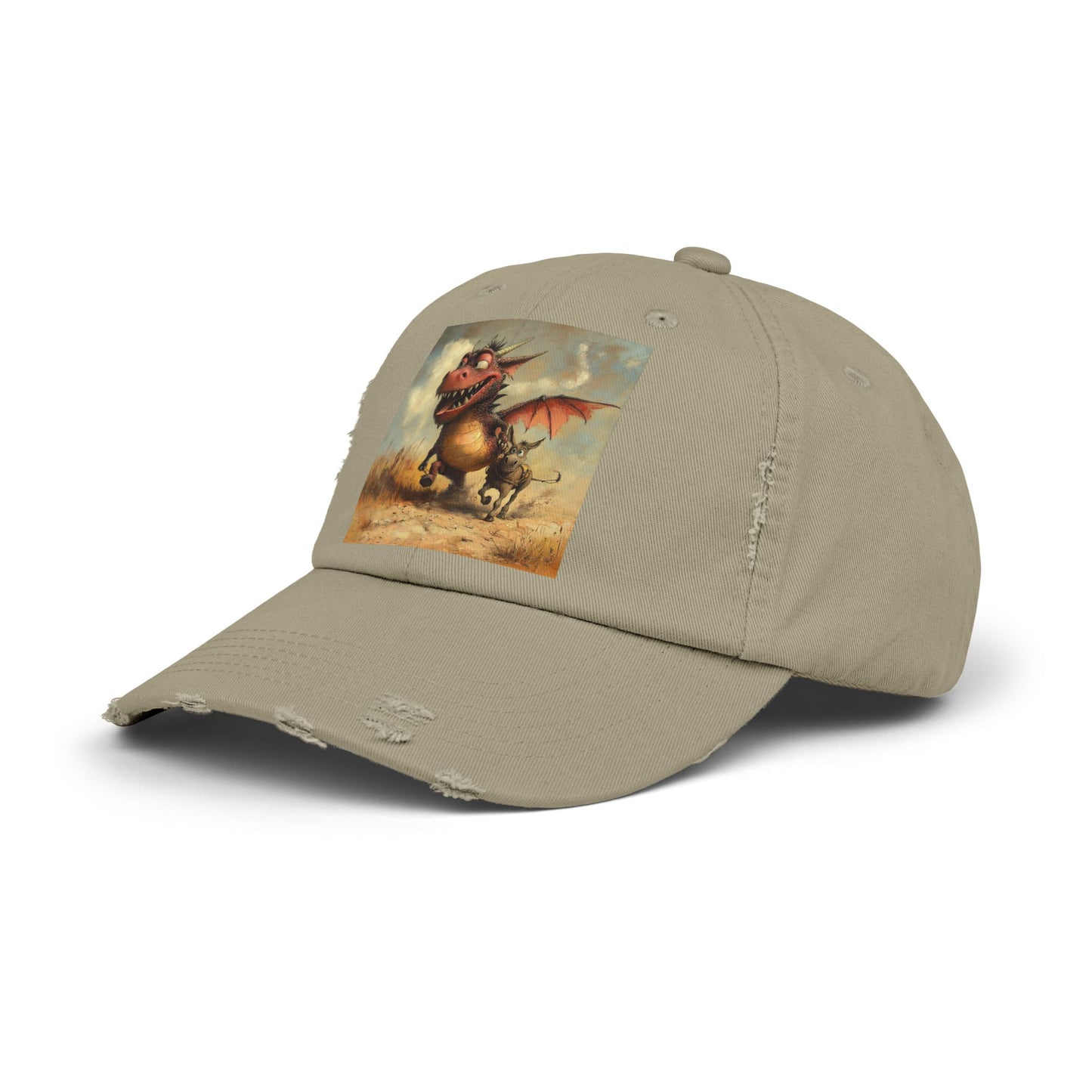 Playful Dragon Ass Distressed Cap | Unisex Cap, Casual, Gift for Fantasy Lovers, Birthday Gift, Festival Attire