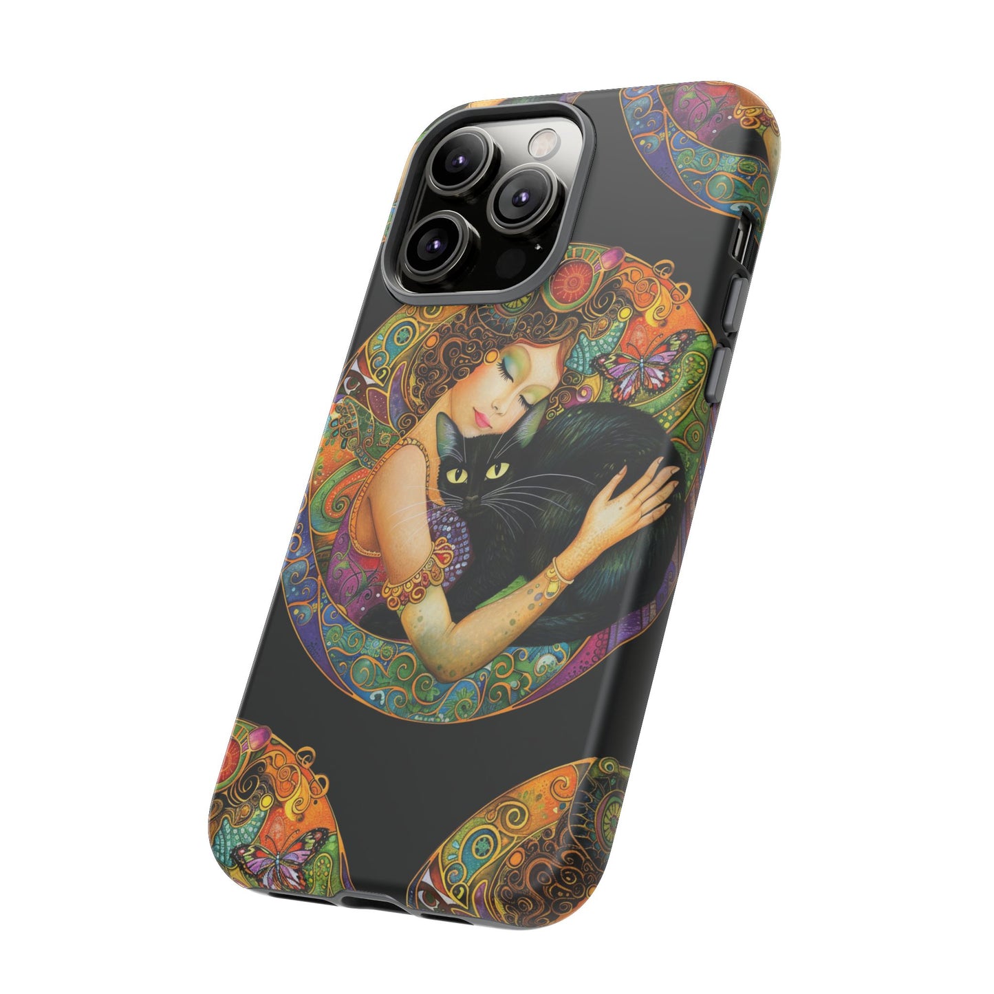 Tough Cases Phone Case, Colorful Protective Cover for Cat Lovers, Trendy Gift for Birthdays, Unique Art Phone Accessories