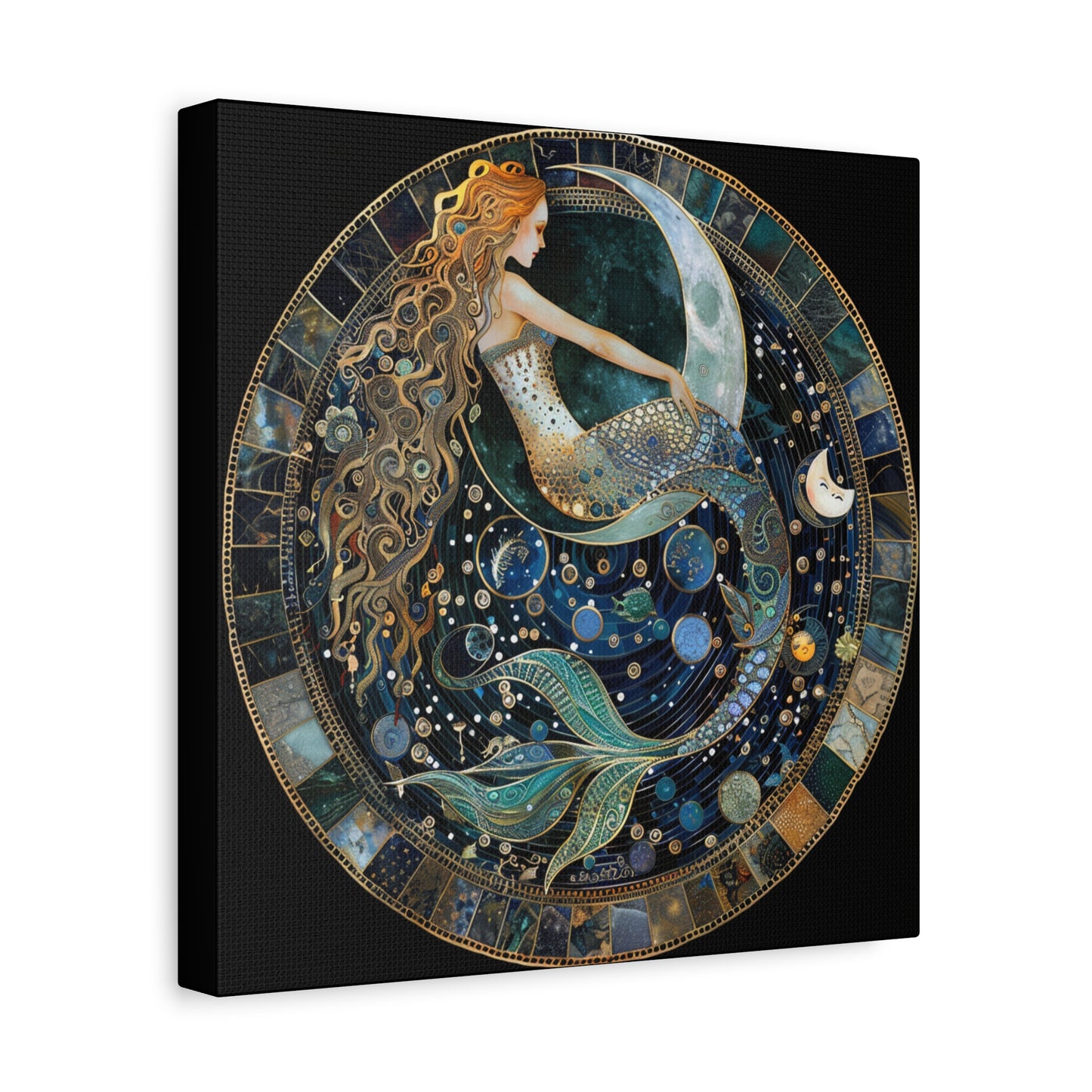 Mermaid Art Canvas Print, Nautical Home Decor, Ocean Lover's Gift, Fantasy Wall Art, Beach House Wall Hanging