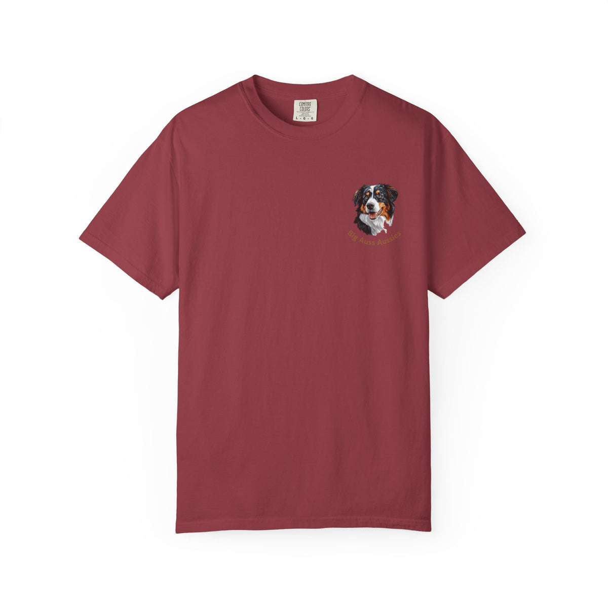 Big Auss Aussies T-shirt, Unisex Garment-Dyed Tee, Tri Color Australian Shepherd