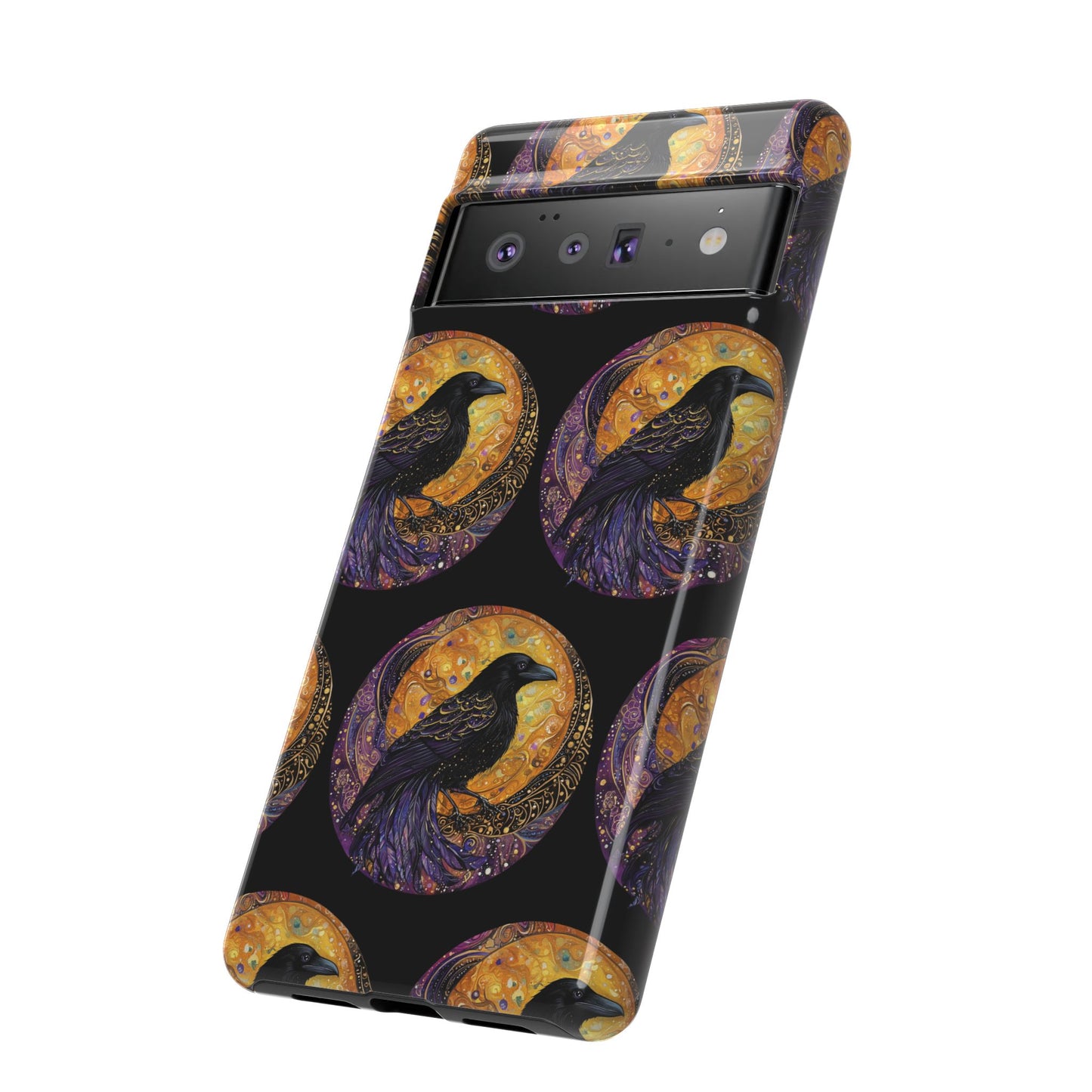 Raven Celestial Phone Case, Astrological Gift, Bird Lover Accessory, Tough Phone Cover, Gothic Aesthetic, Halloween Tech Decor
