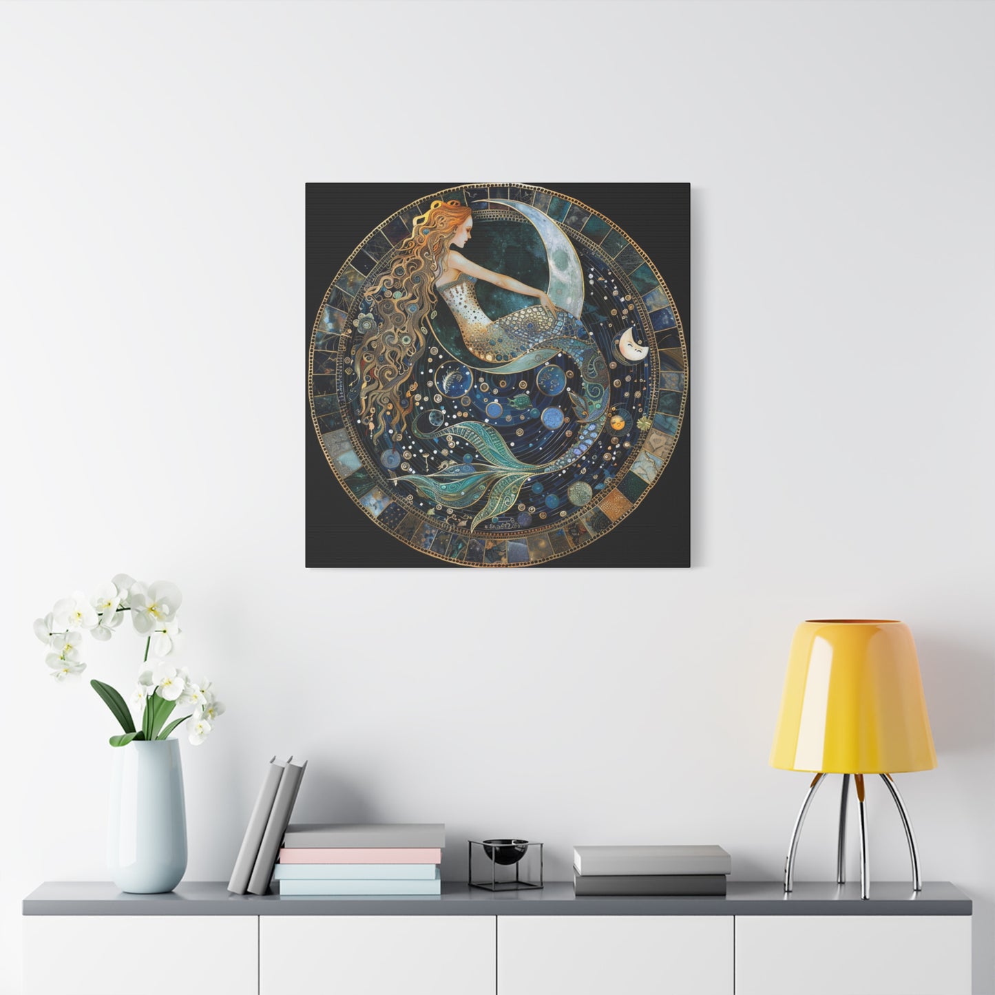 Mermaid Art Canvas Print, Nautical Home Decor, Ocean Lover's Gift, Fantasy Wall Art, Beach House Wall Hanging