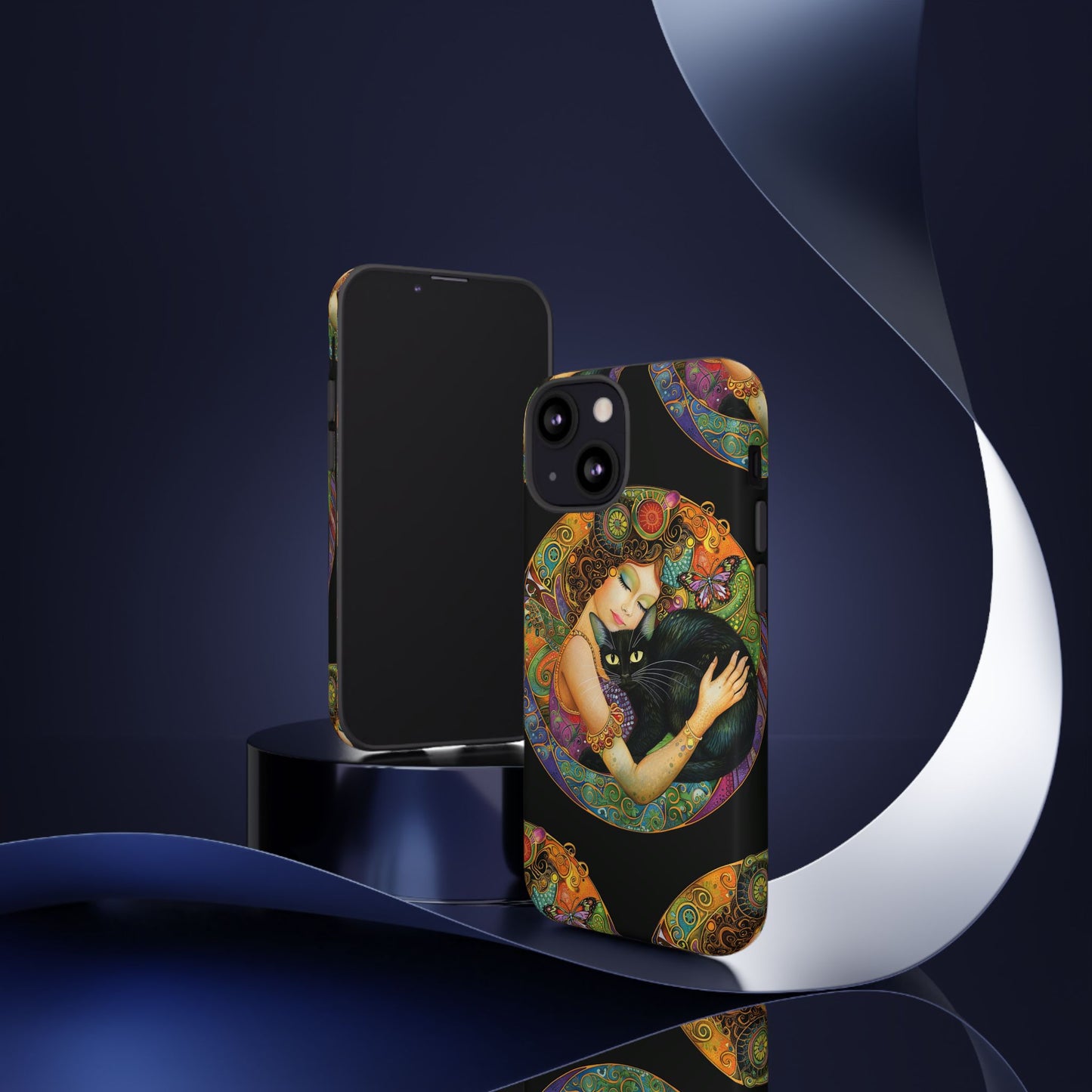 Tough Cases Phone Case, Colorful Protective Cover for Cat Lovers, Trendy Gift for Birthdays, Unique Art Phone Accessories