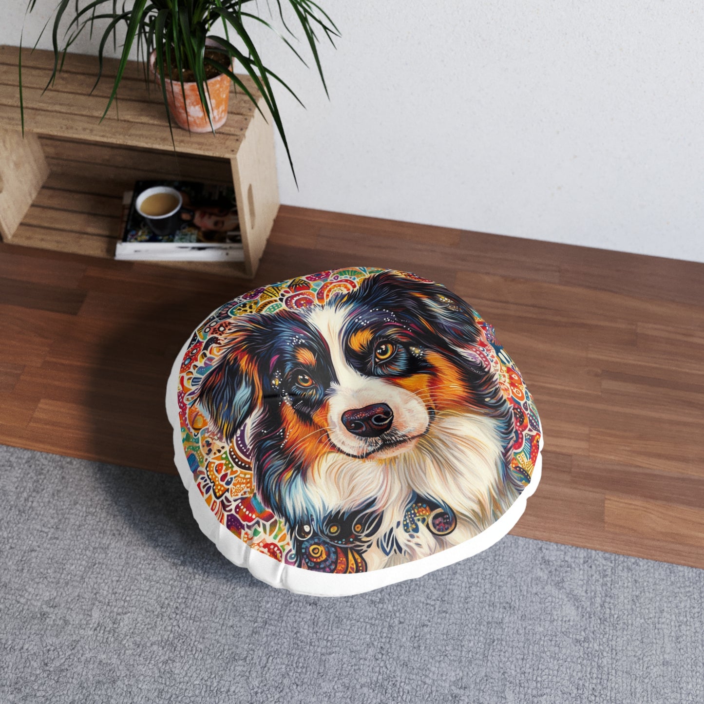 Mystical Aussie Floor Pillow, Round, Bodhi Pets