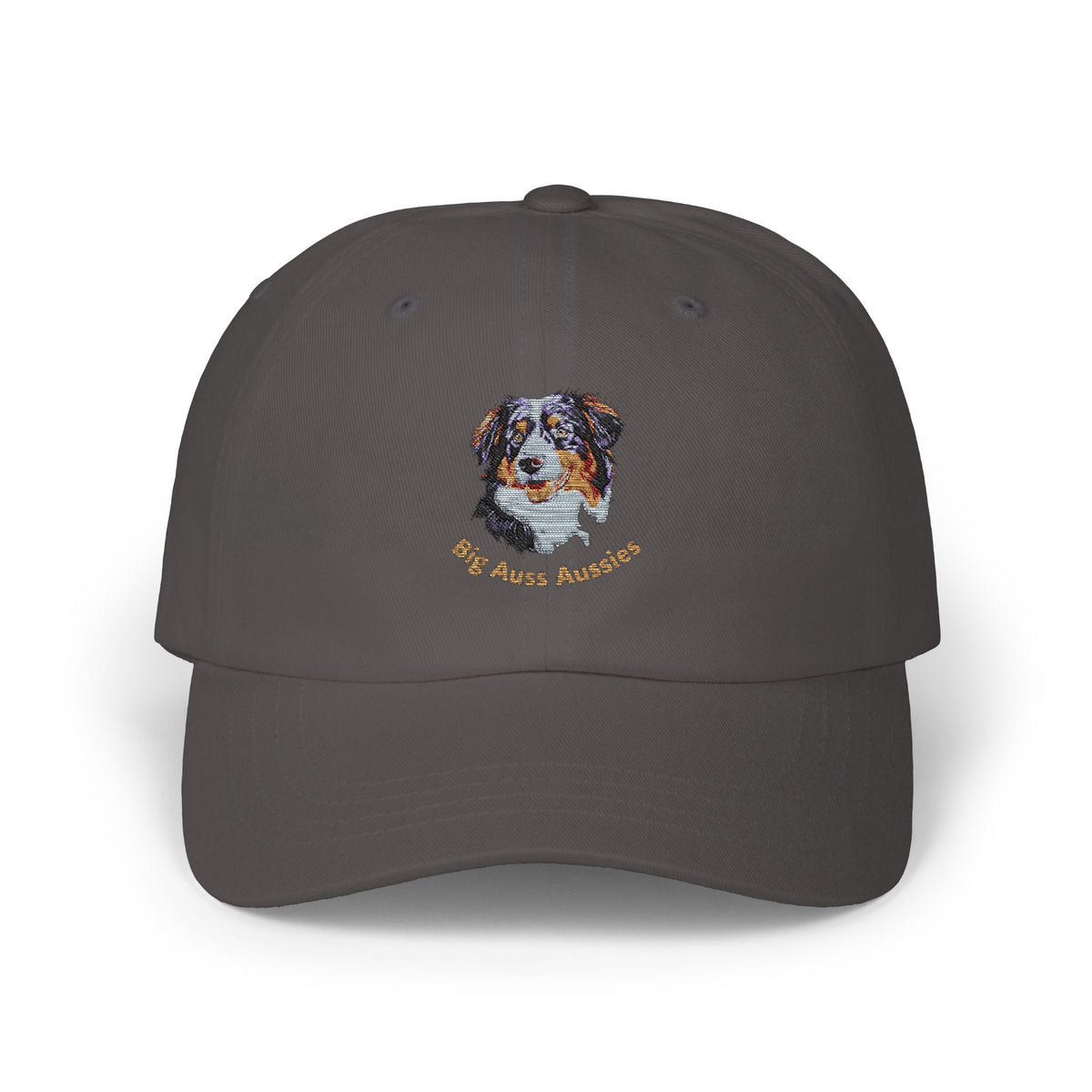 Big Auss Aussies Embroidered Custom Dog Dad Cap with Australian Shepherd Design