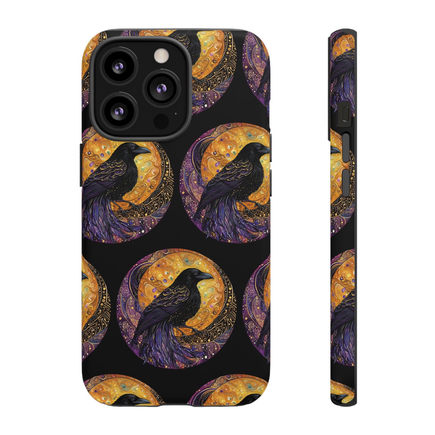 Raven Celestial Phone Case, Astrological Gift, Bird Lover Accessory, Tough Phone Cover, Gothic Aesthetic, Halloween Tech Decor