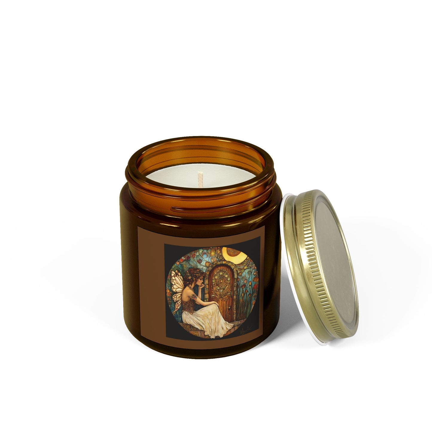 Fairy Door Fairy Art Candle - Scented Coconut Apricot Wax, Gift for Relaxation, Home Decor, Self-Care, Holiday Gifts, Unique Art Decor