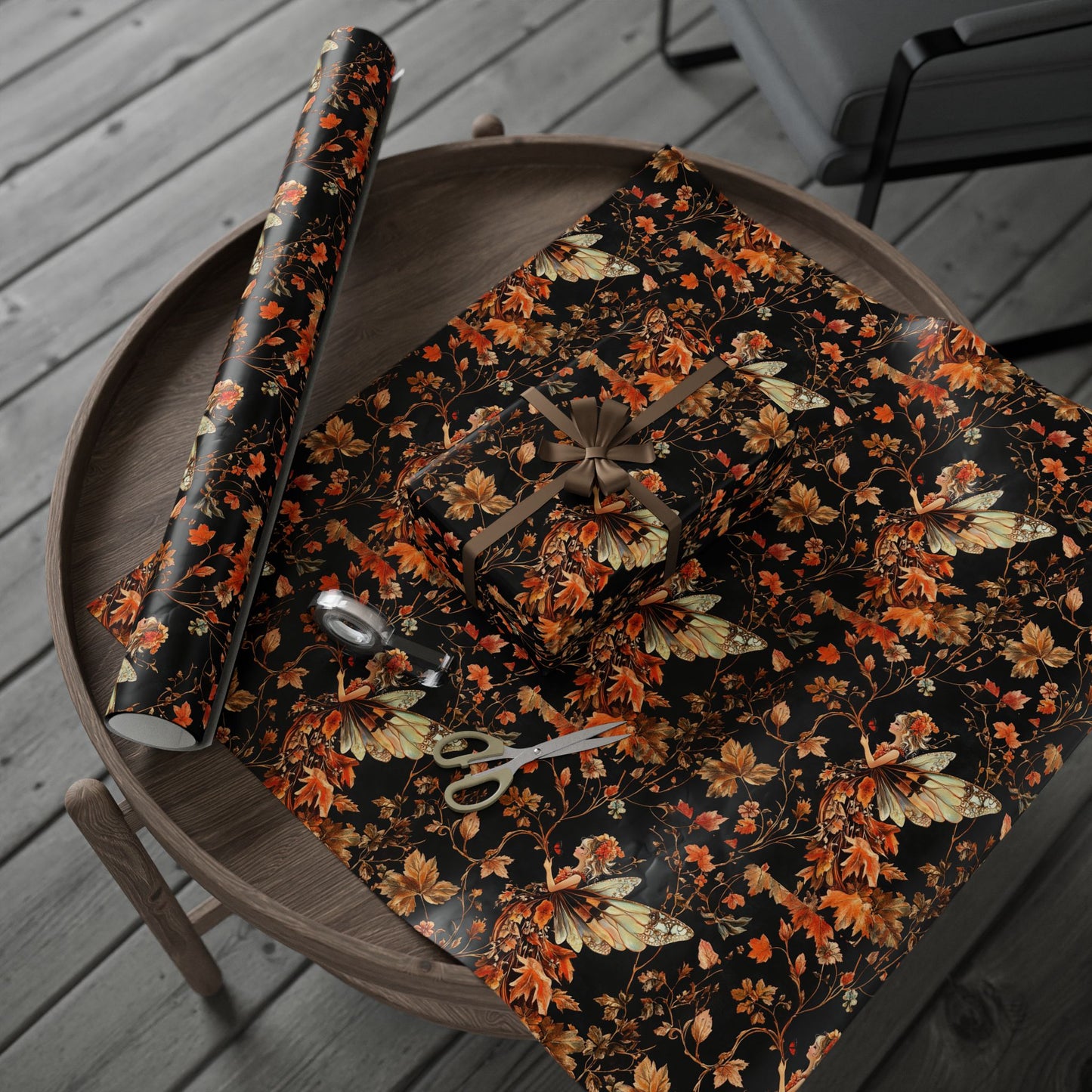 Elegant Autumn Fairy Wrapping Papers - Ideal for Gift Giving, Fall Celebrations, Thanksgiving, Halloween, Seasonal Decor