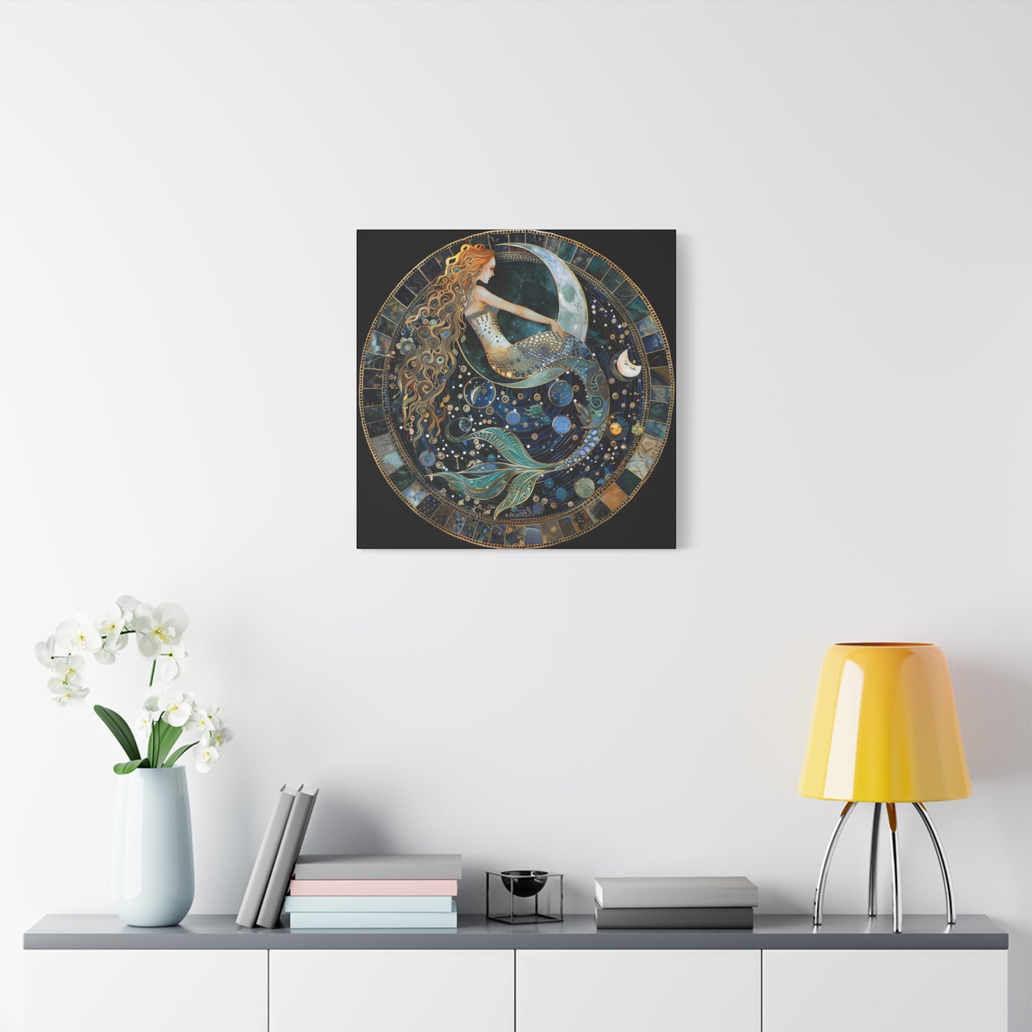 Mermaid Art Canvas Print, Nautical Home Decor, Ocean Lover's Gift, Fantasy Wall Art, Beach House Wall Hanging