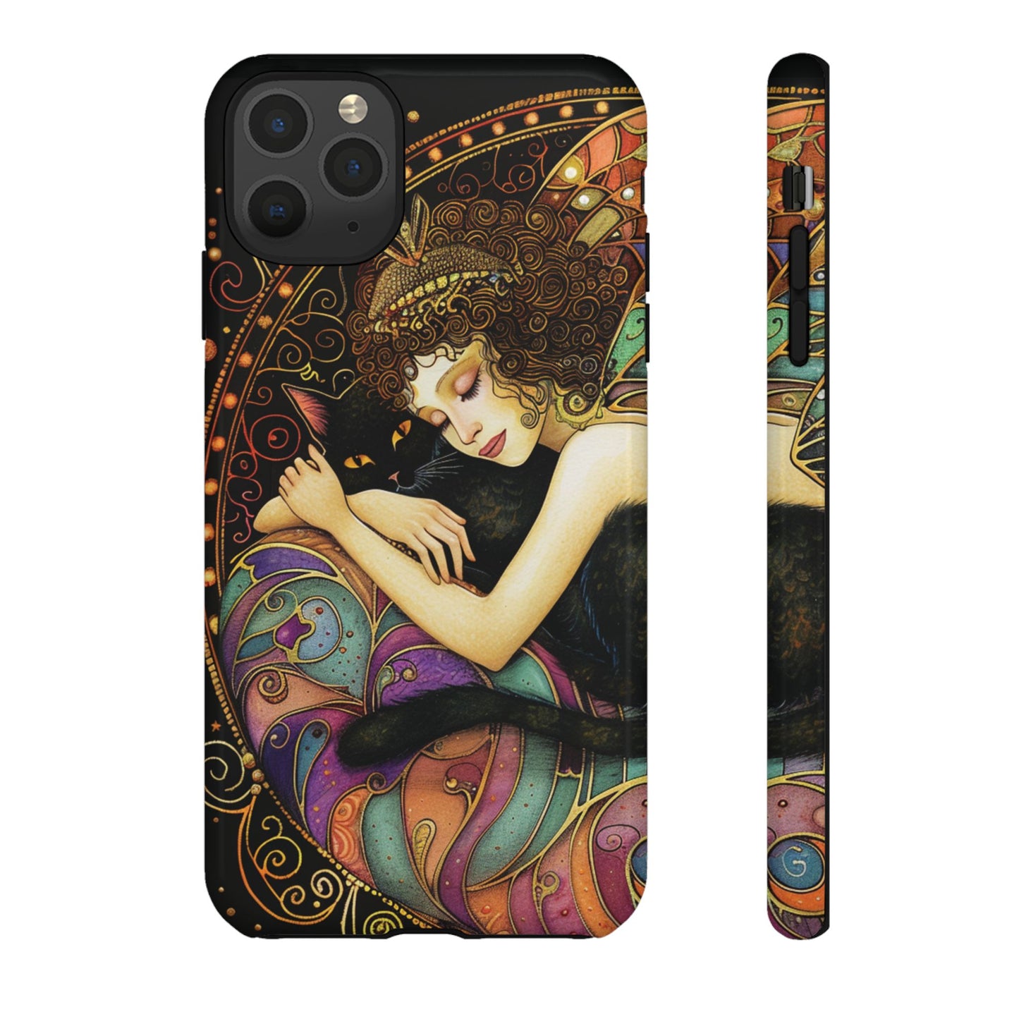 Artistic Phone Case for Cat Lovers, Tough Cases with Enchanting Design, Unique Gift for Birthdays, Holidays, and Celebrations