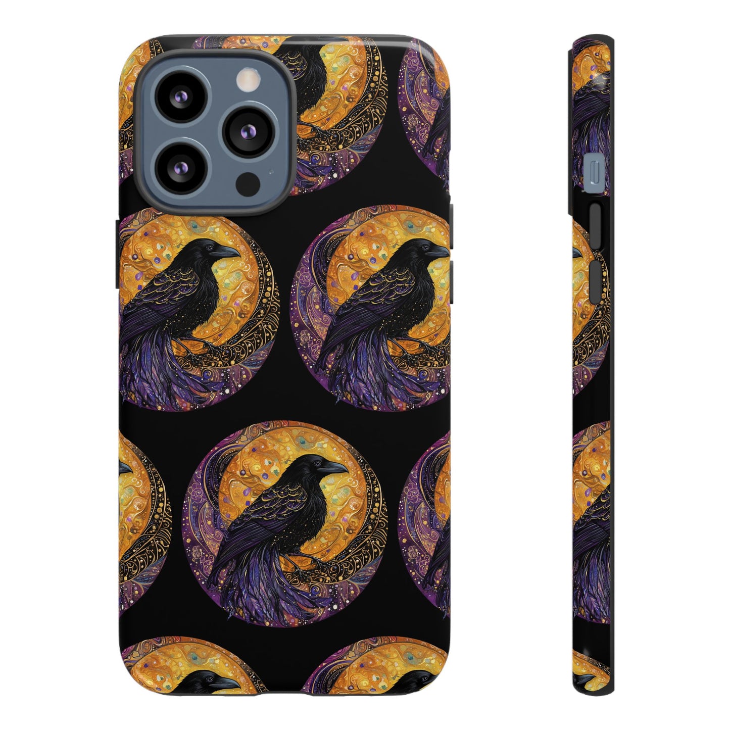 Raven Celestial Phone Case, Astrological Gift, Bird Lover Accessory, Tough Phone Cover, Gothic Aesthetic, Halloween Tech Decor