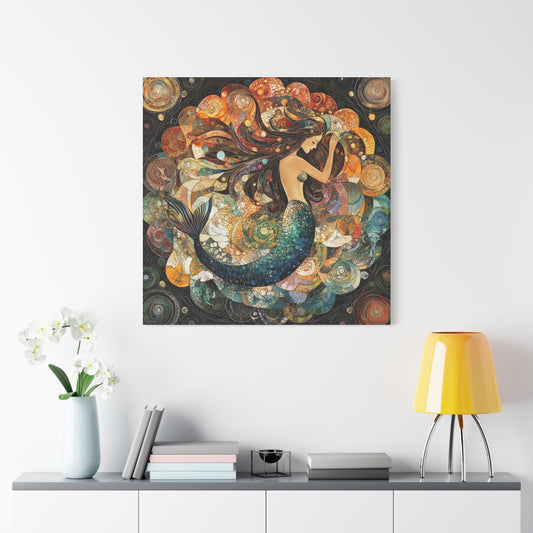 Mermaid Art Print, Canvas Wall Decor, Ocean-Themed Home Decor, Unique Gift for Mermaid Lovers, Nautical Wall Art, Coastal Decor