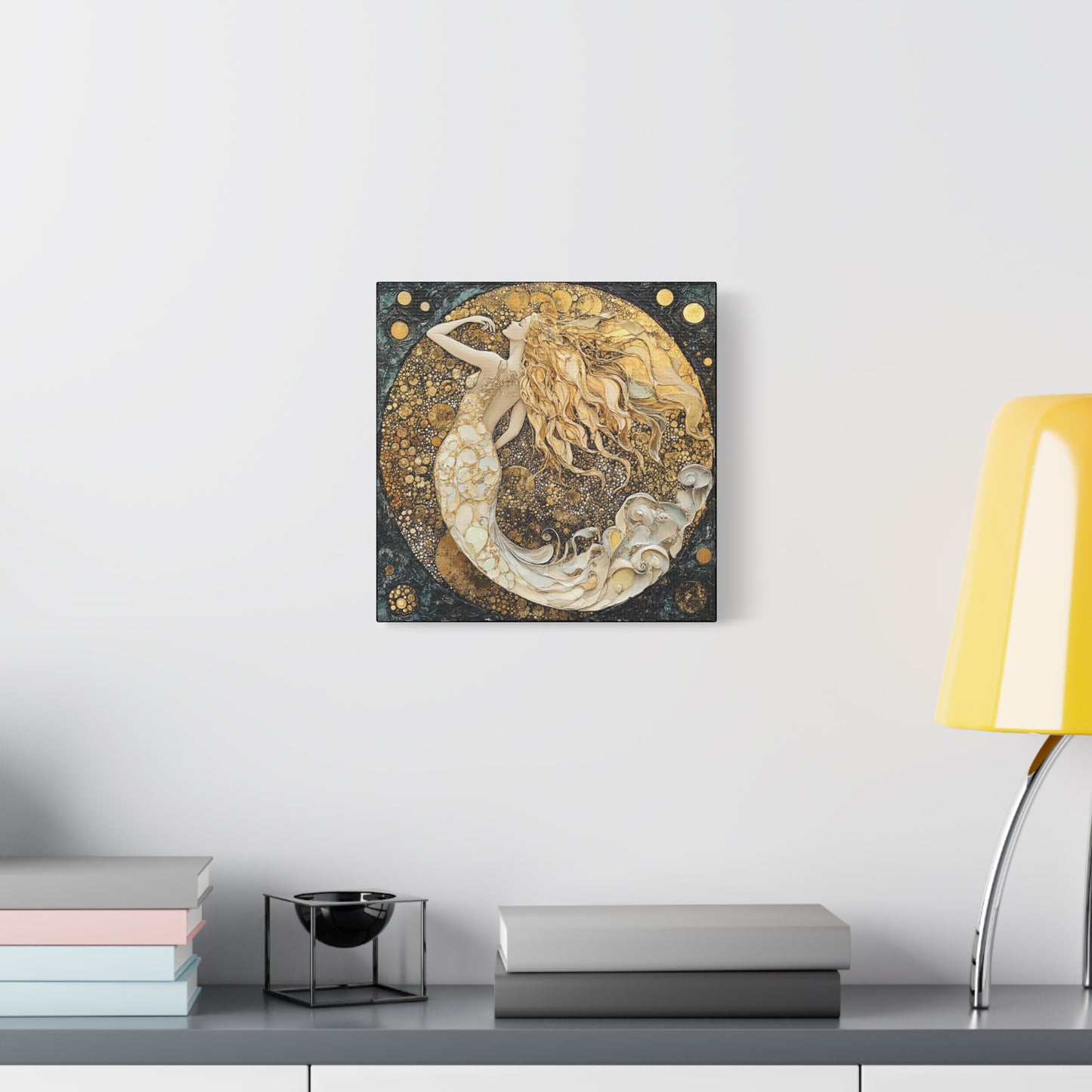 Elegant Mermaid Canvas Art, Home Decor, Wall Art, Gift for Her, Coastal Vibes, Housewarming Gift
