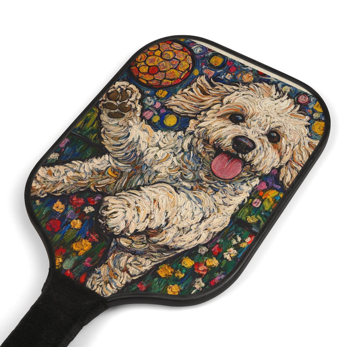 Fun Pickleball Set with Bichon Frise Design, Ideal for Pet Lovers, Family Game Nights, Gifts for Sports Lovers, Unique Home Decor, Outdoo