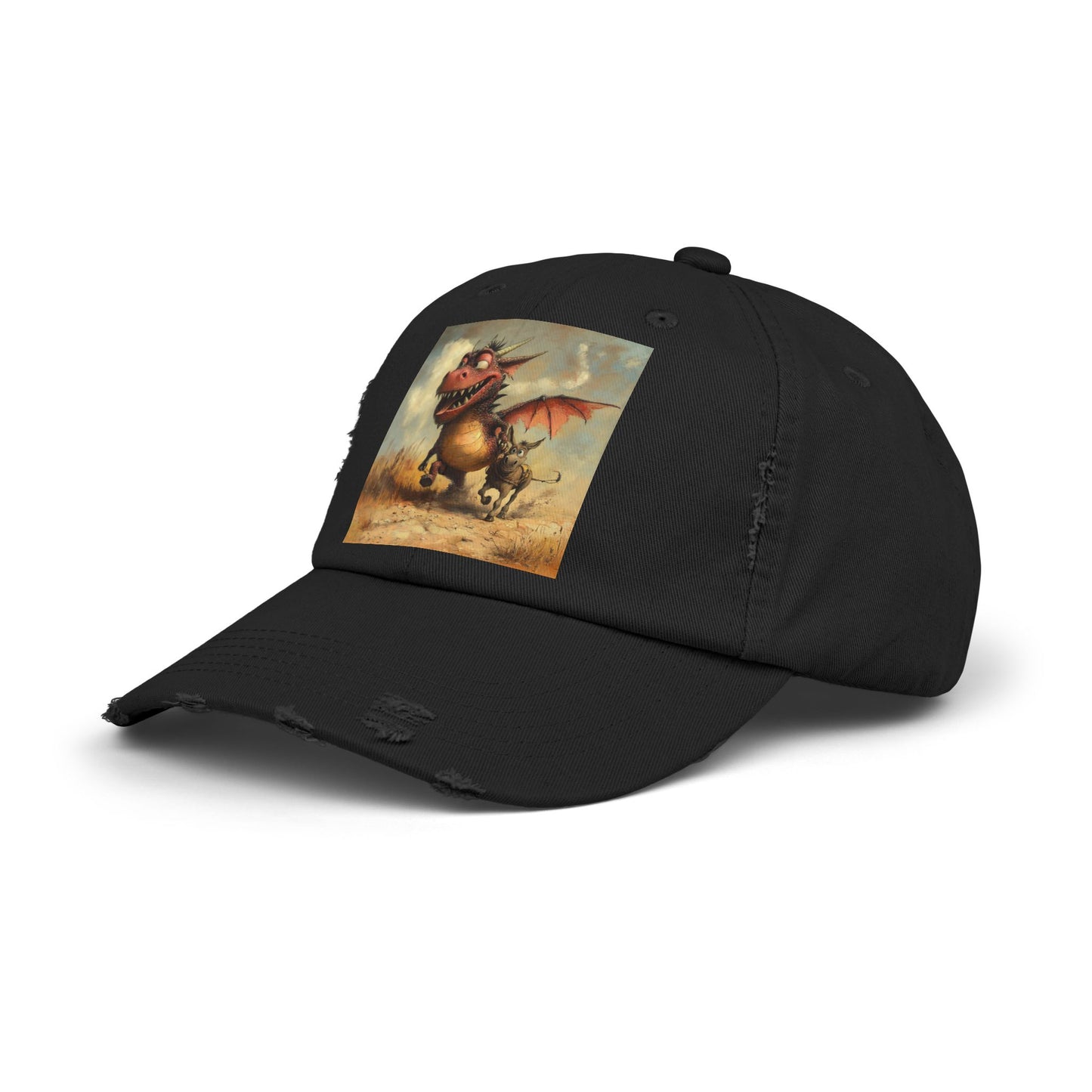 Playful Dragon Ass Distressed Cap | Unisex Cap, Casual, Gift for Fantasy Lovers, Birthday Gift, Festival Attire