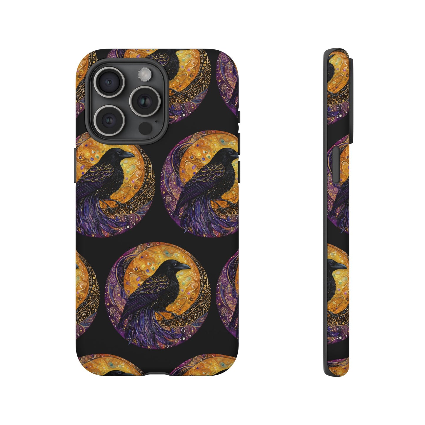 Raven Celestial Phone Case, Astrological Gift, Bird Lover Accessory, Tough Phone Cover, Gothic Aesthetic, Halloween Tech Decor