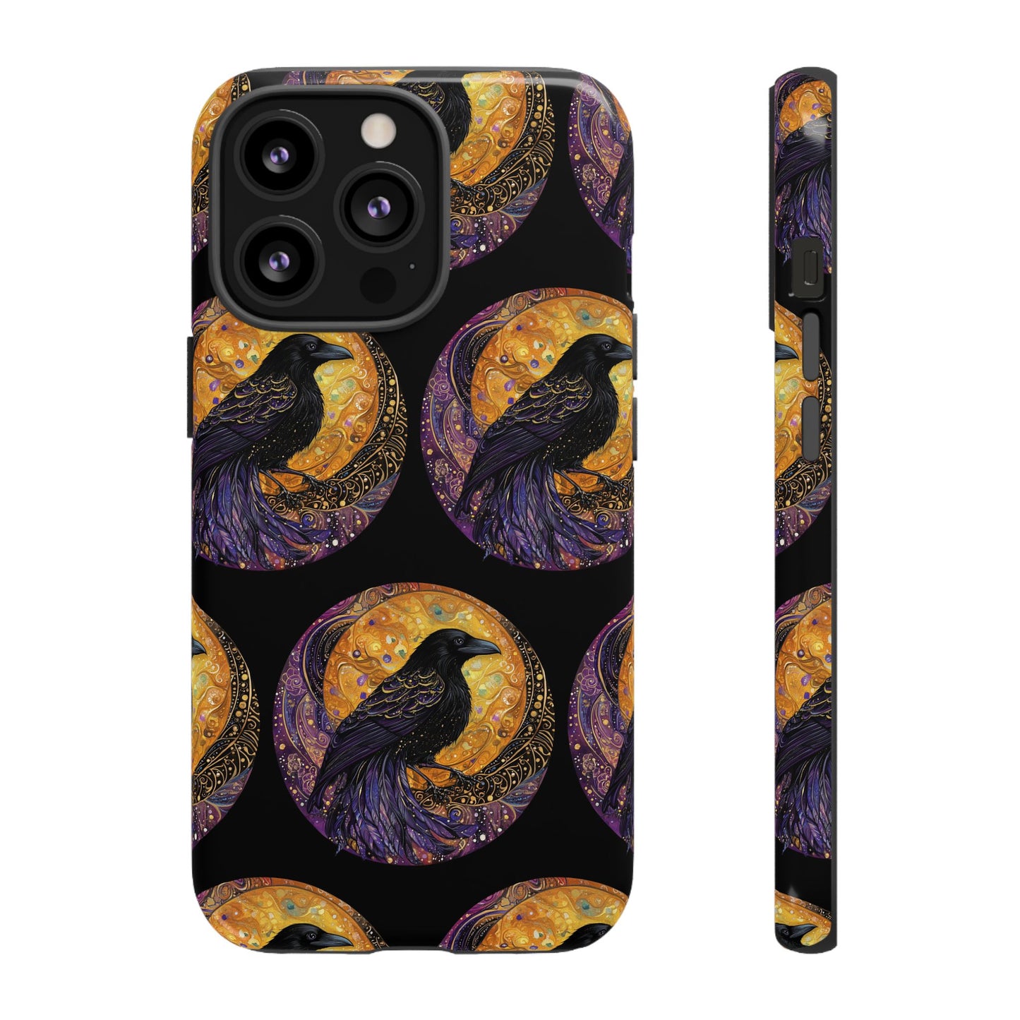 Raven Celestial Phone Case, Astrological Gift, Bird Lover Accessory, Tough Phone Cover, Gothic Aesthetic, Halloween Tech Decor