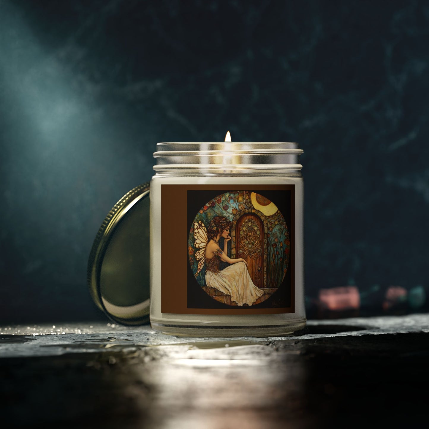 Fairy Door Fairy Art Candle - Scented Coconut Apricot Wax, Gift for Relaxation, Home Decor, Self-Care, Holiday Gifts, Unique Art Decor